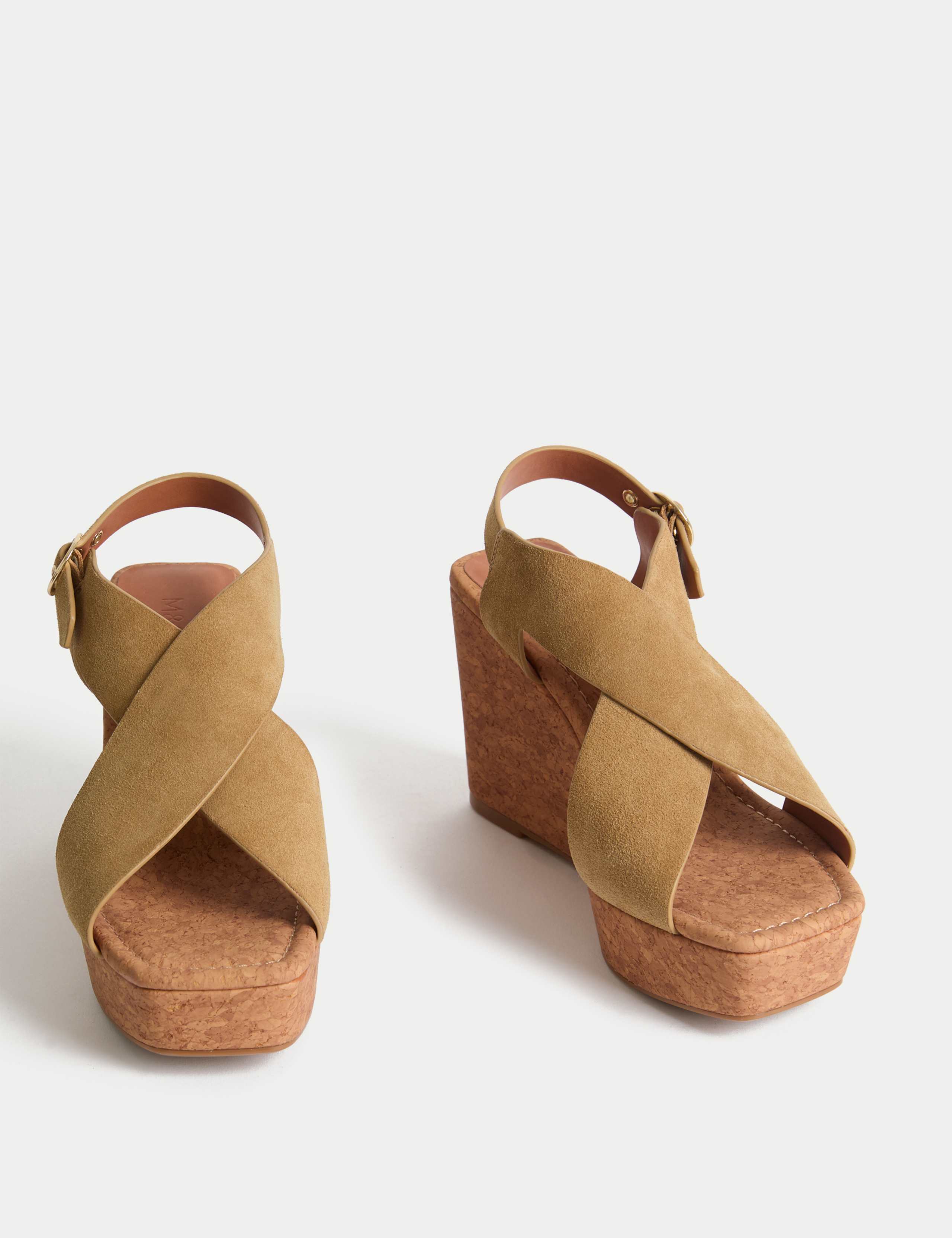 Suede Crossover Wedge Sandals 2 of 3