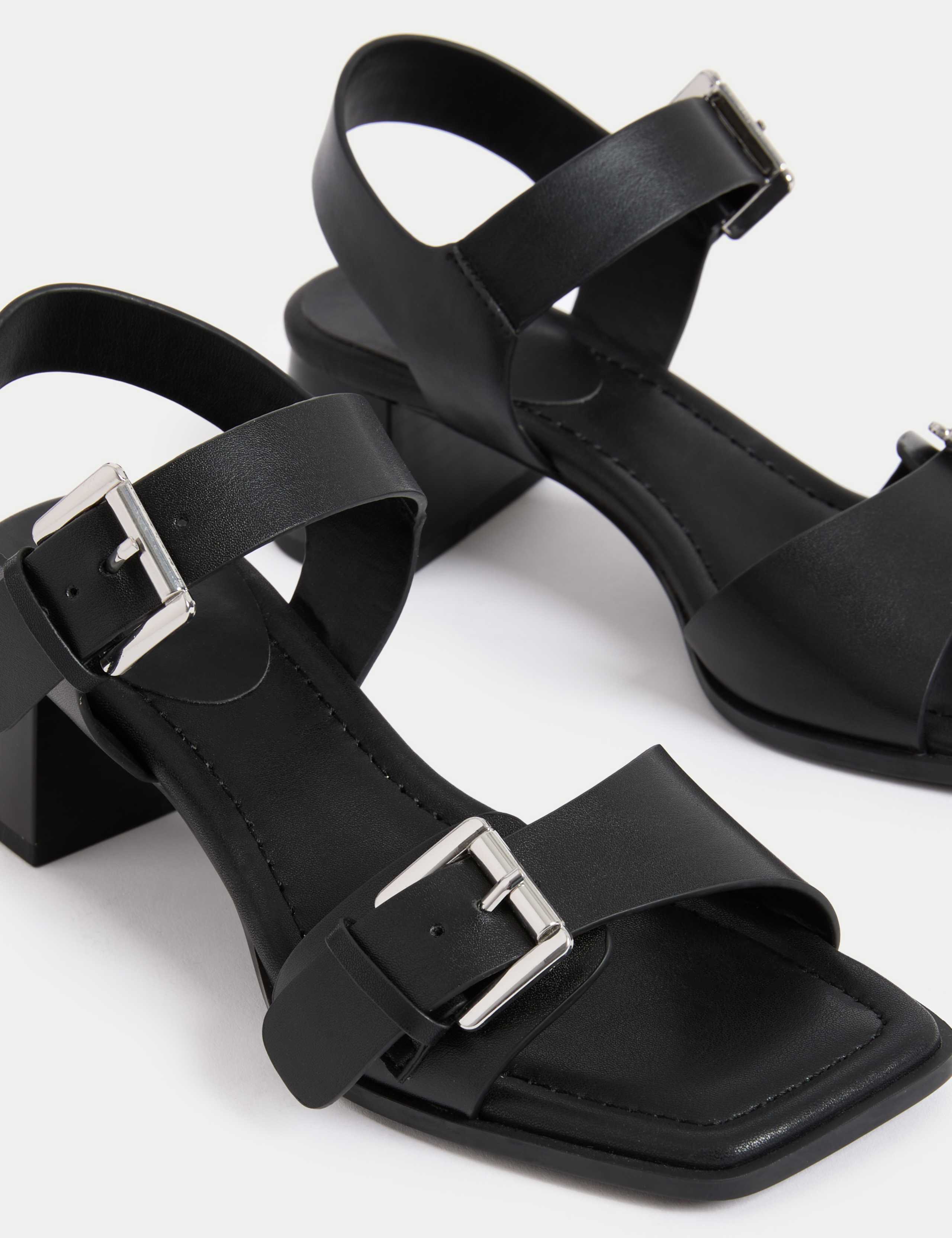 Double Buckle Block Heel Sandal 3 of 3
