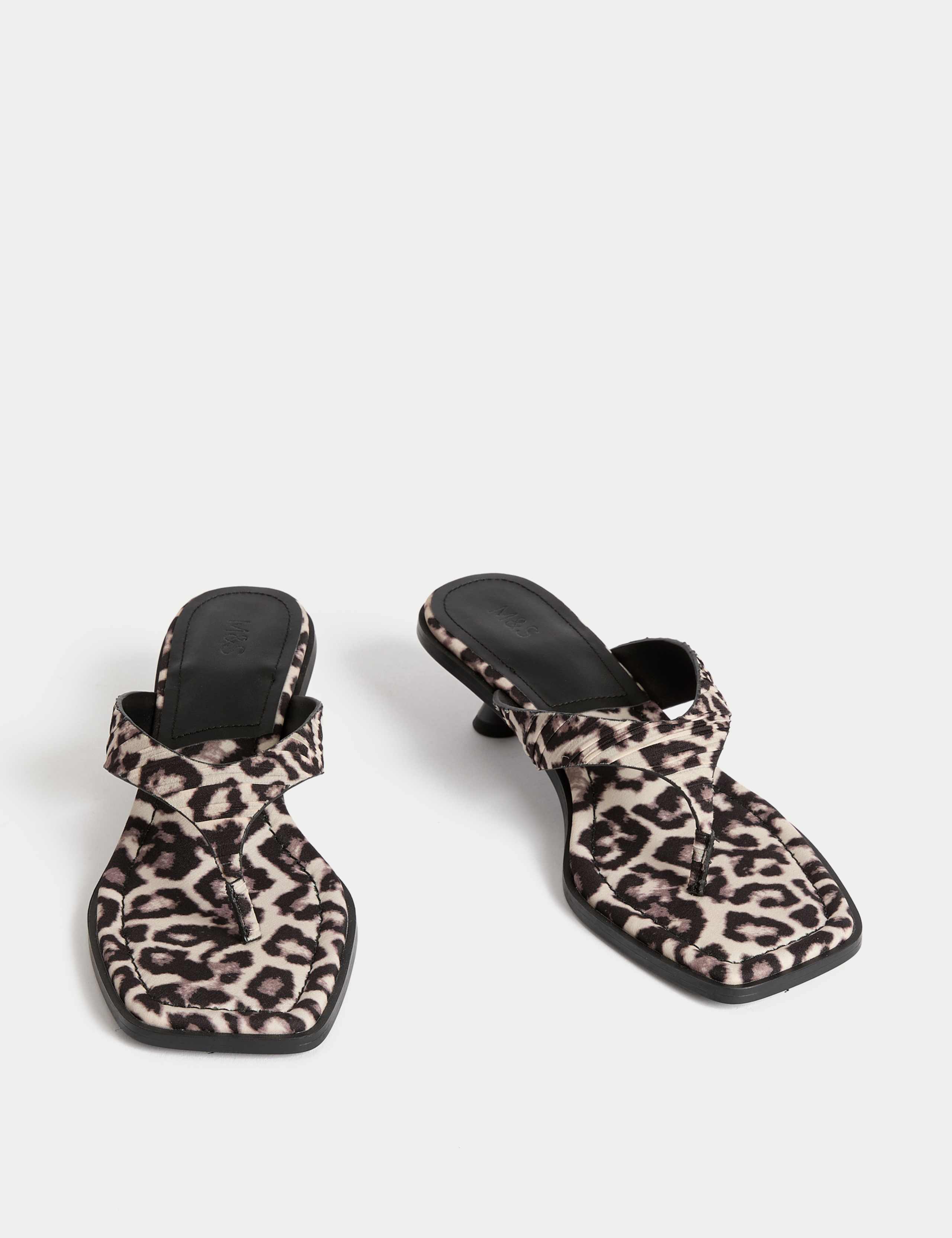 Leopard Print Kitten Heel Sandals 2 of 3