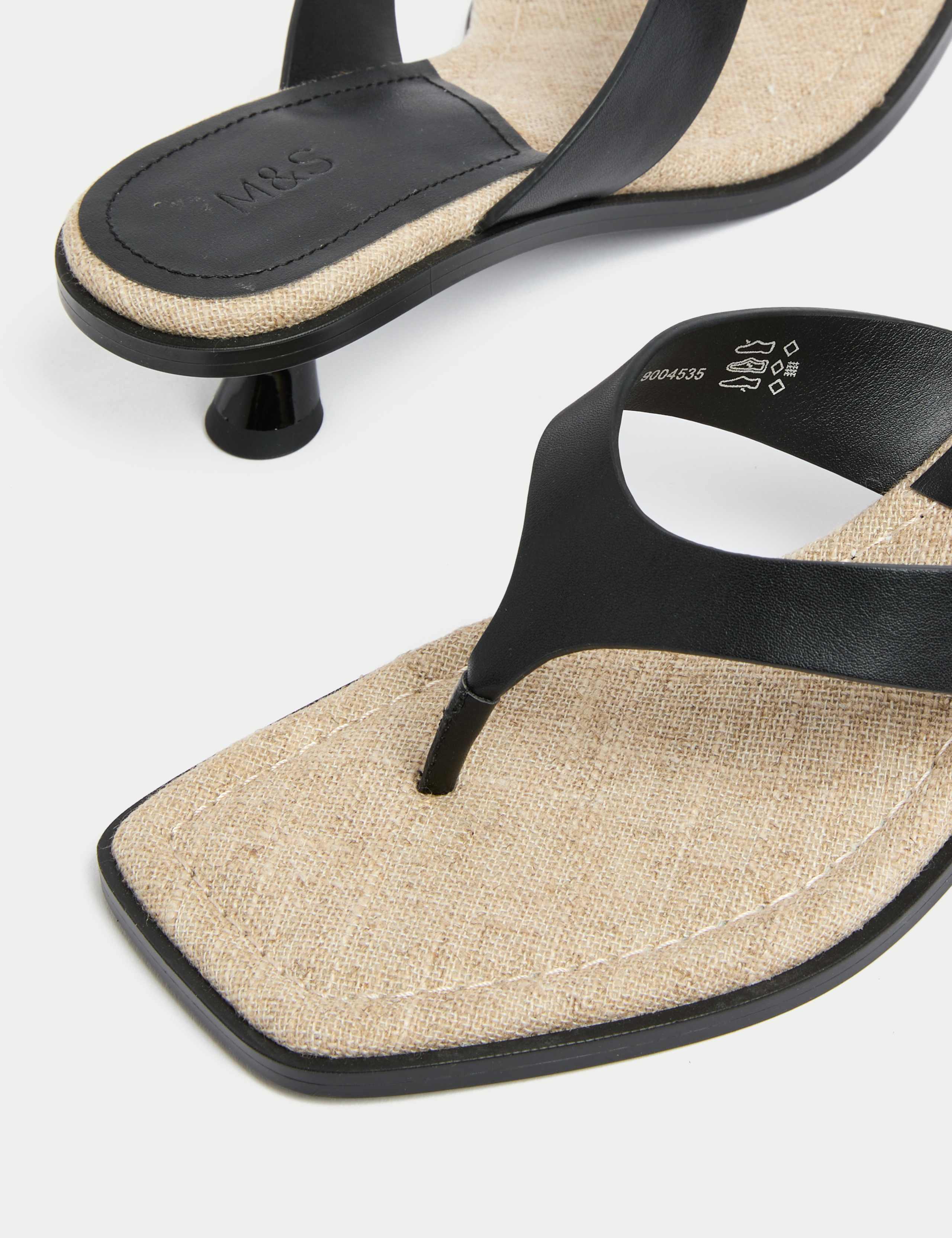 Toe Post Kitten Heel Square Toe Sandals 3 of 3