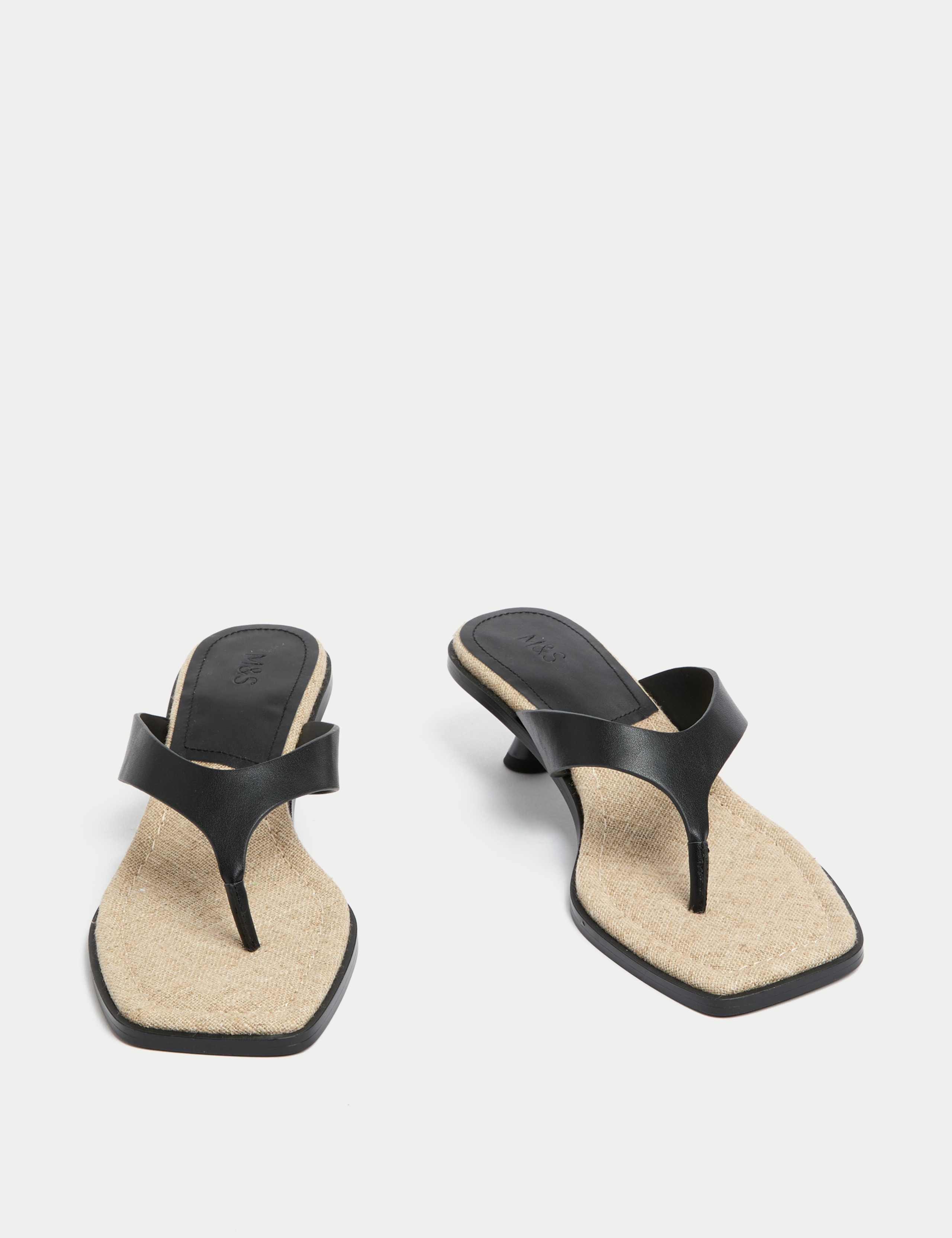 Toe Post Kitten Heel Square Toe Sandals 2 of 3