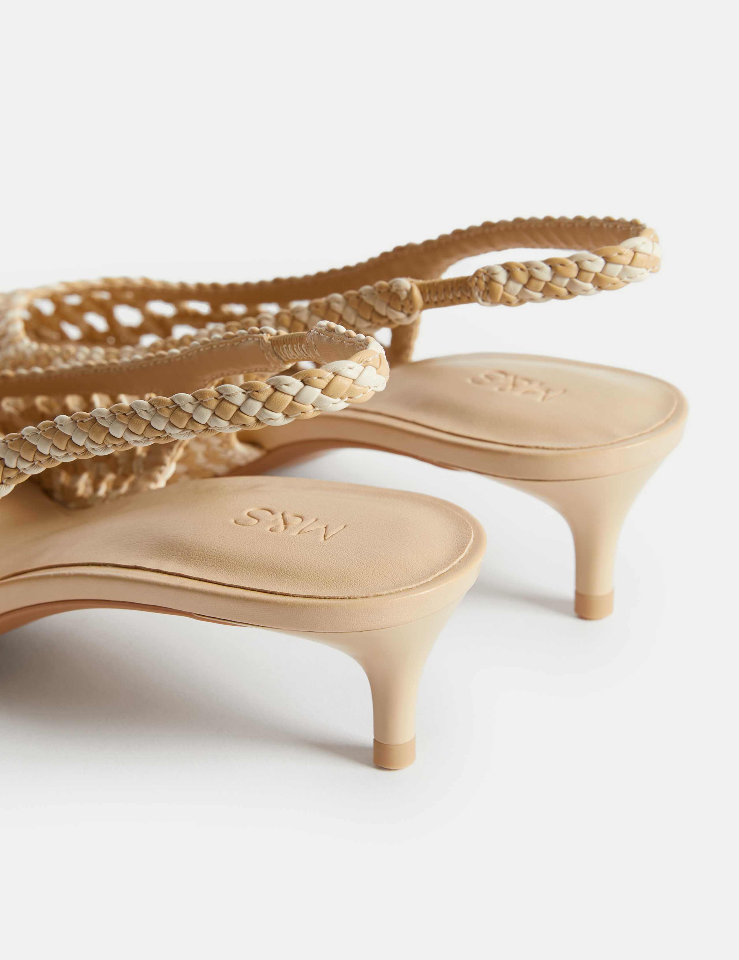 Woven Kitten Heel Slingback Shoes 3 of 3