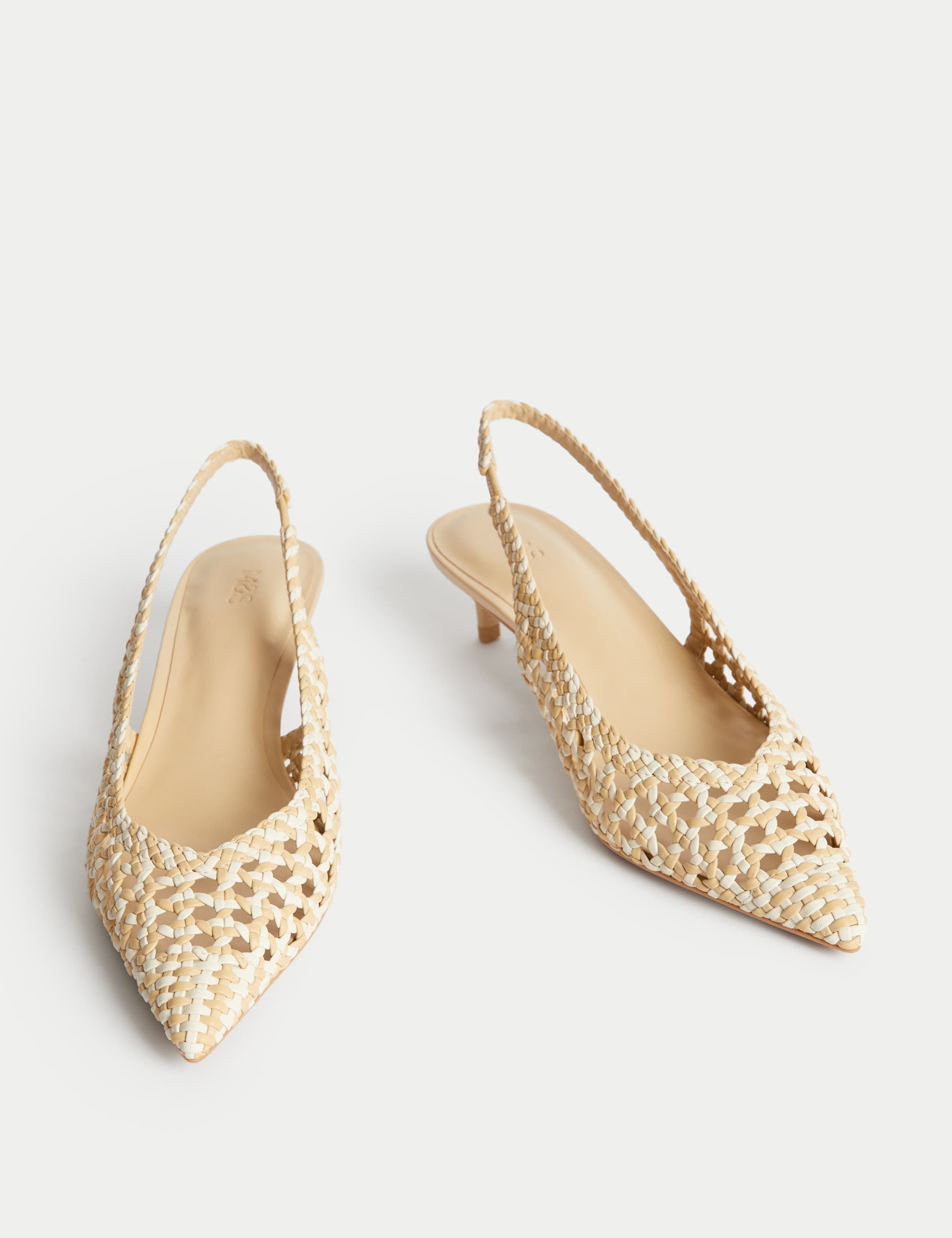 Woven Kitten Heel Slingback Shoes 2 of 3
