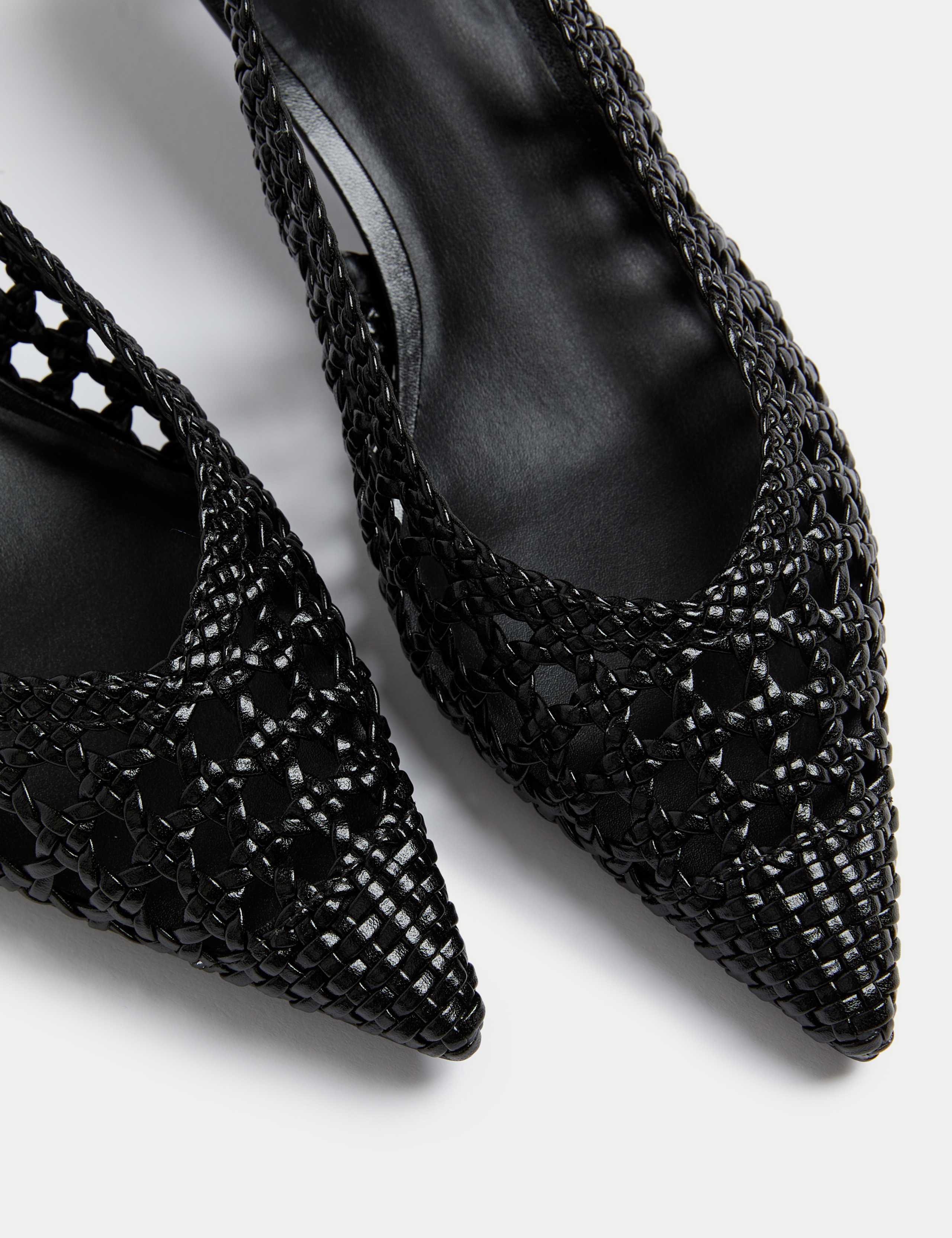 Woven Kitten Heel Slingback Shoes 3 of 3