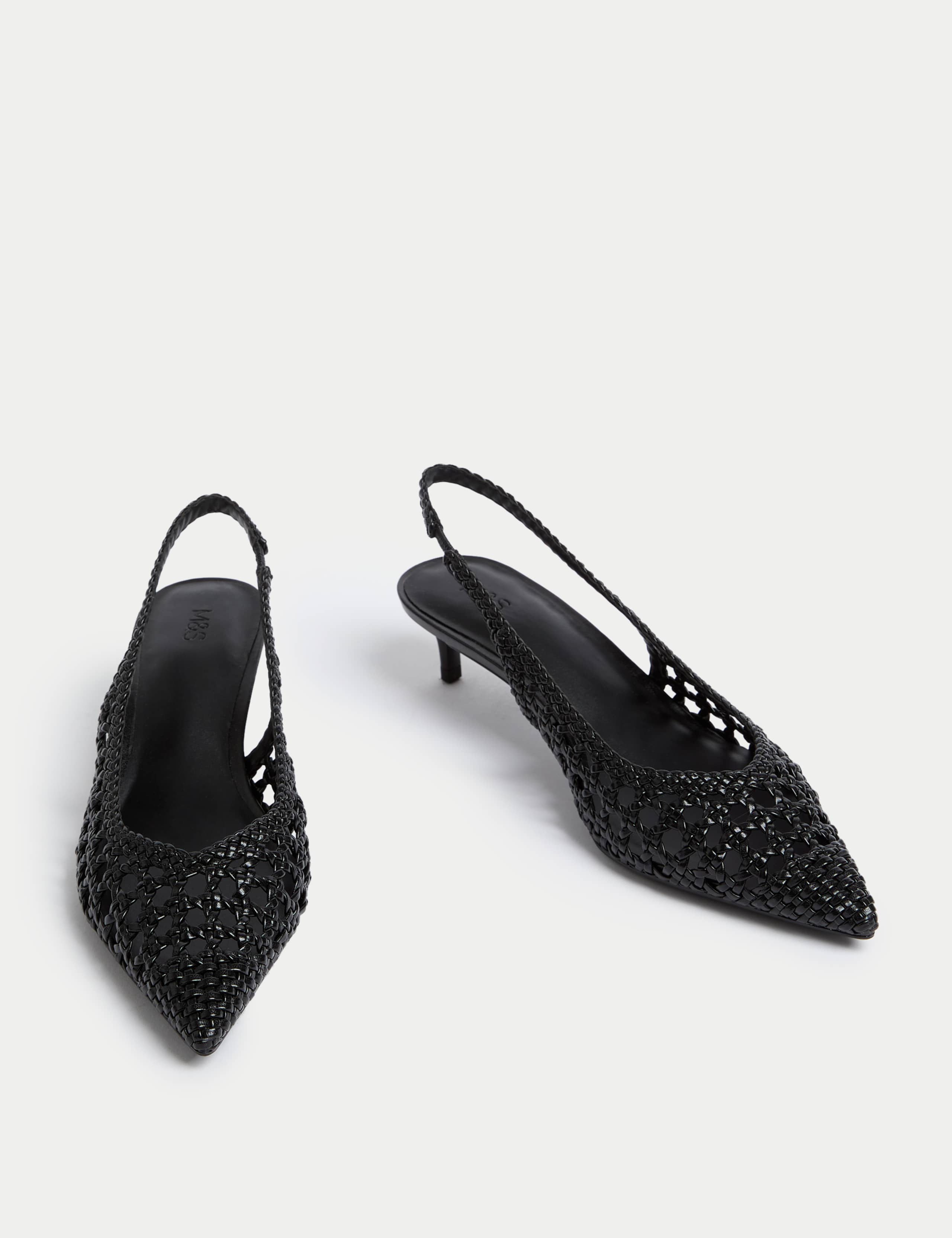 Woven Kitten Heel Slingback Shoes 2 of 3