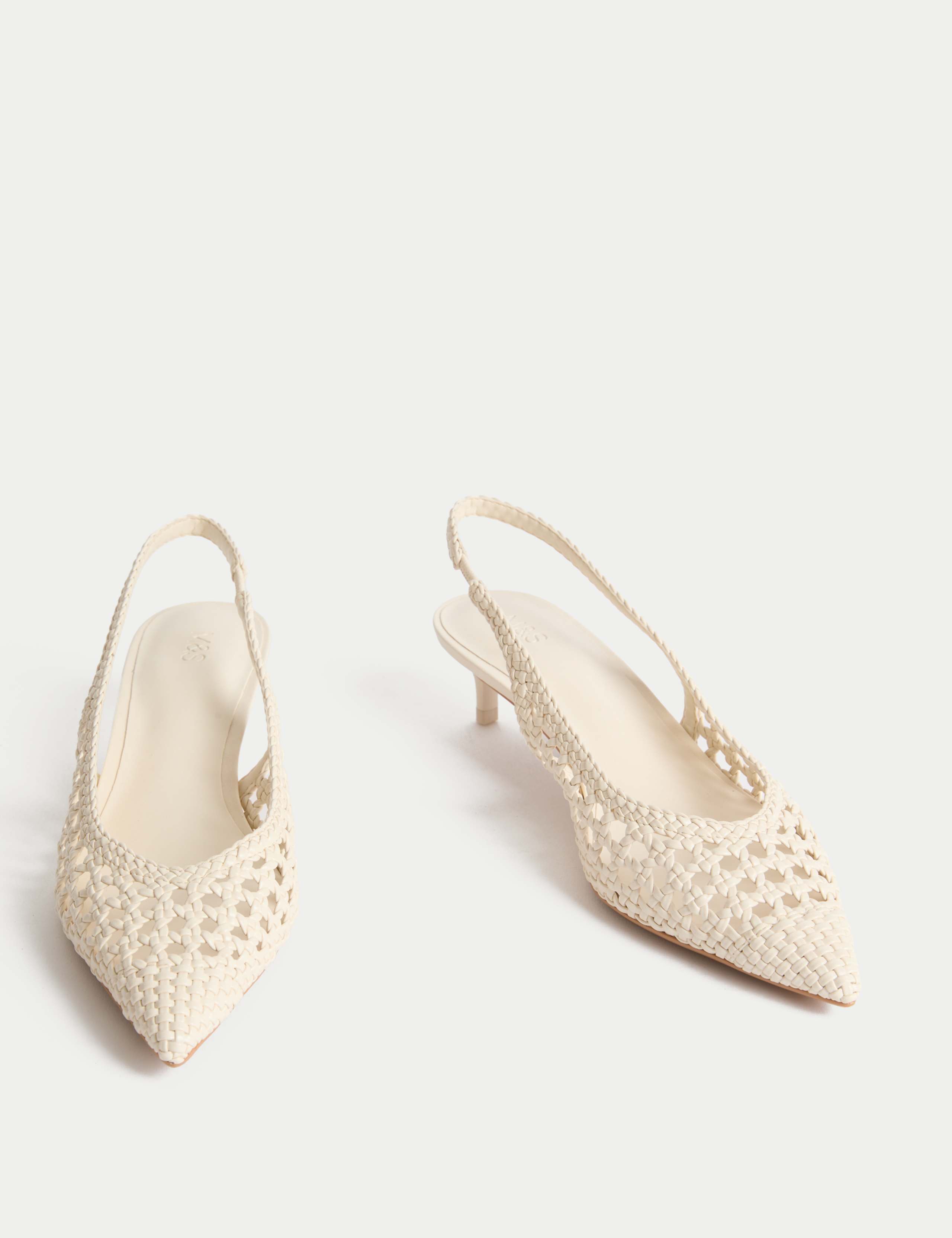 Woven Kitten Heel Slingback Shoes 2 of 3