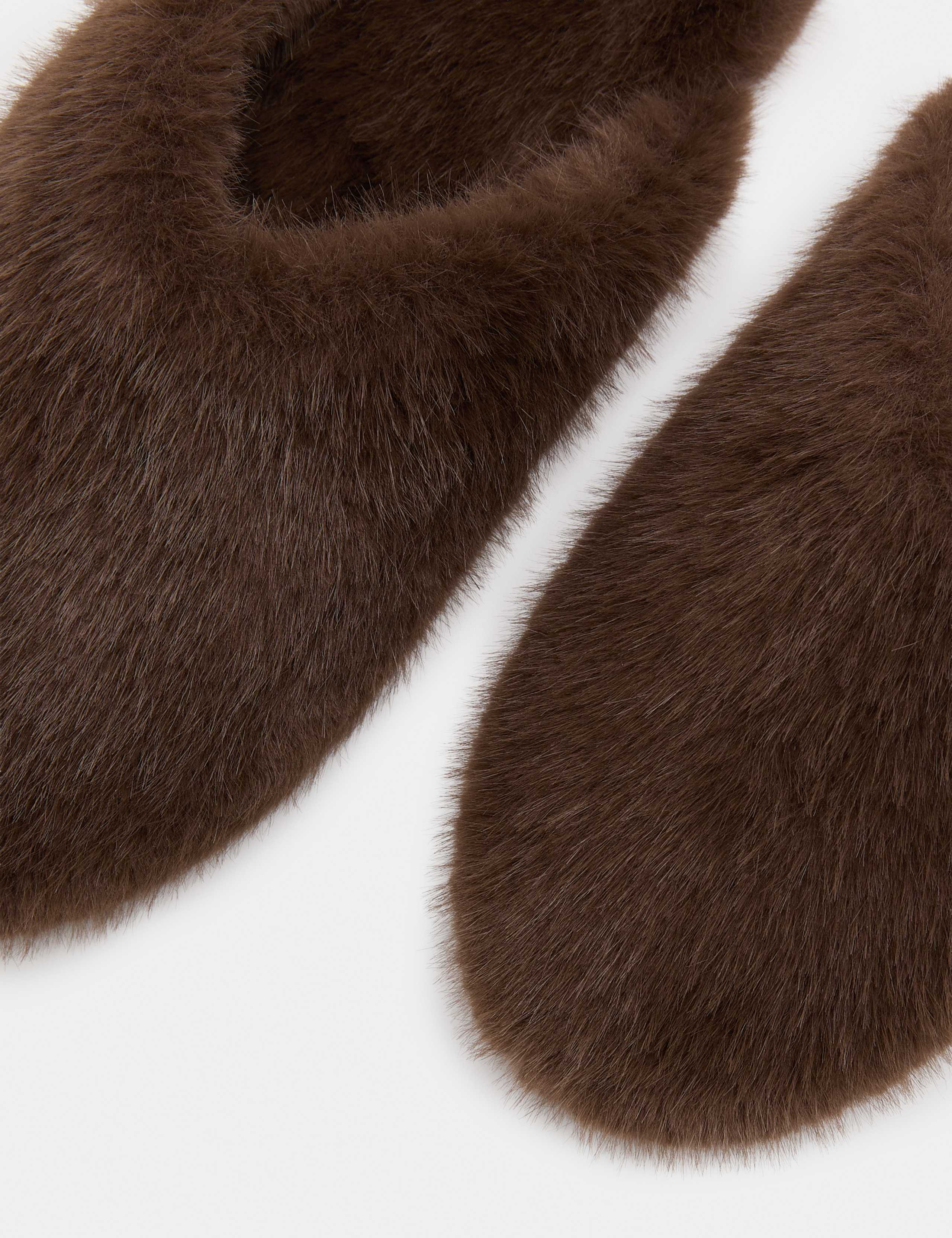 Faux Fur Round Toe Mule Slippers 3 of 3