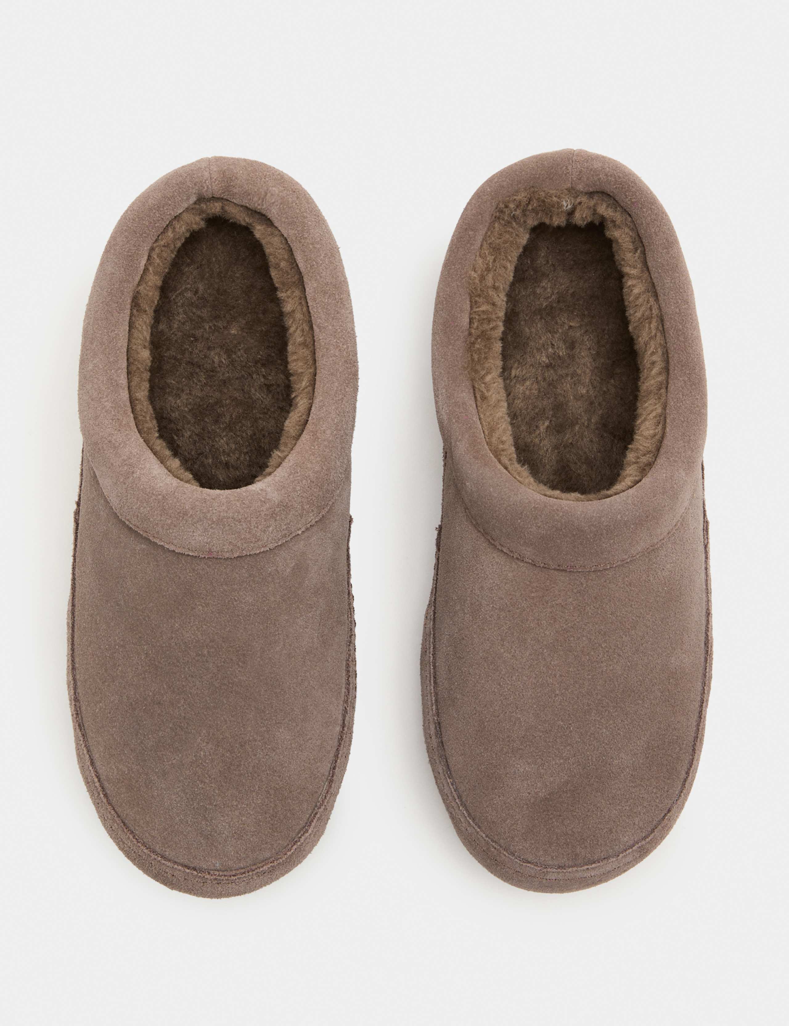 Suede Faux Fur Lined Mule Slippers 1 of 3