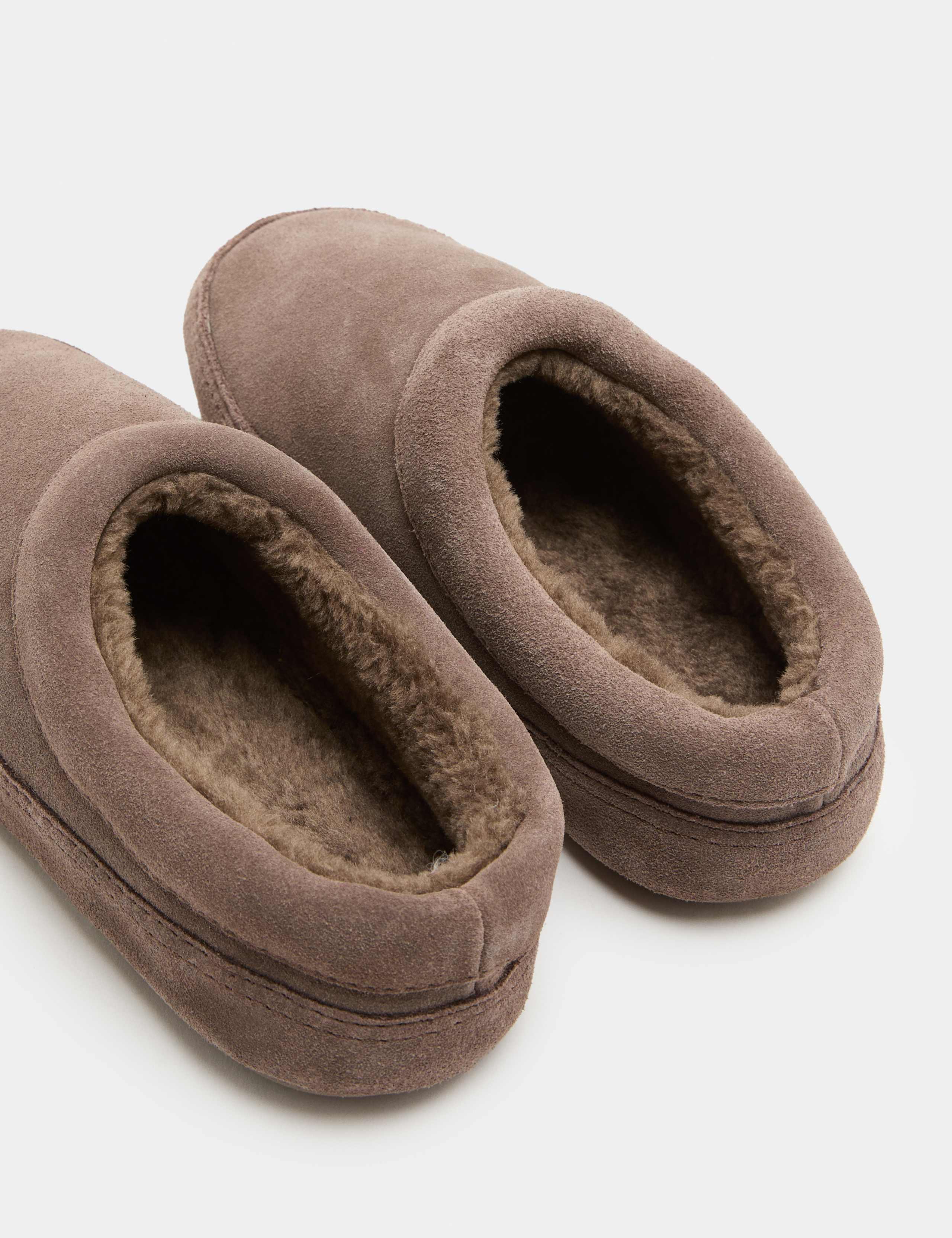 Suede Faux Fur Lined Mule Slippers 3 of 3