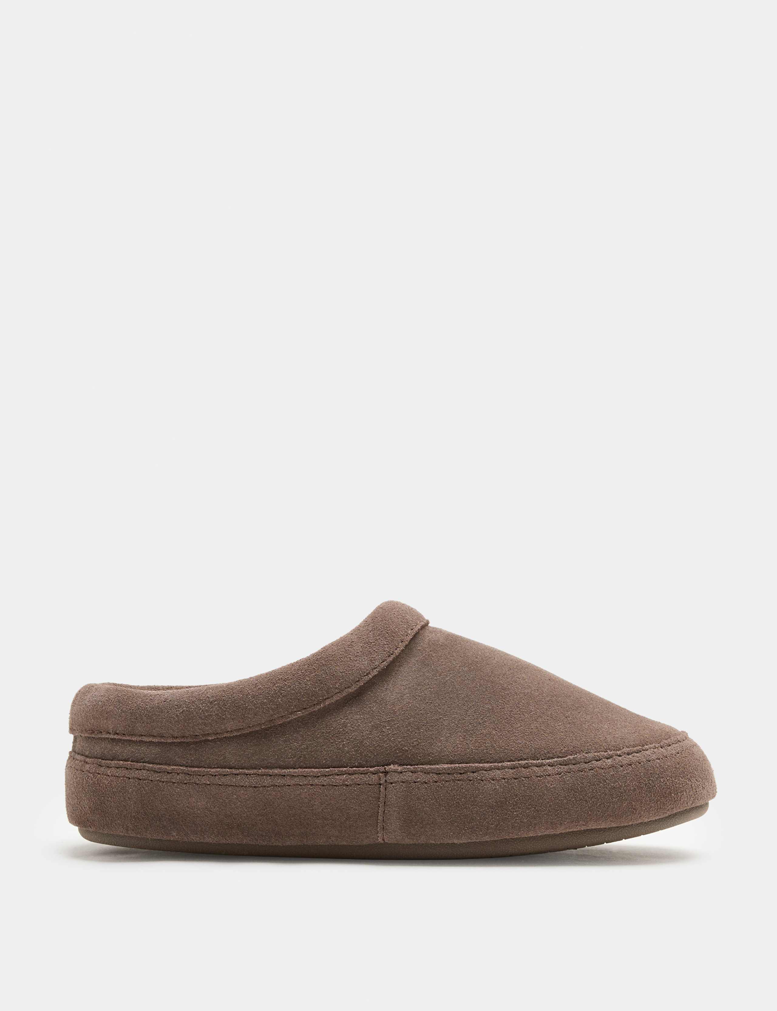 Suede Faux Fur Lined Mule Slippers 2 of 3