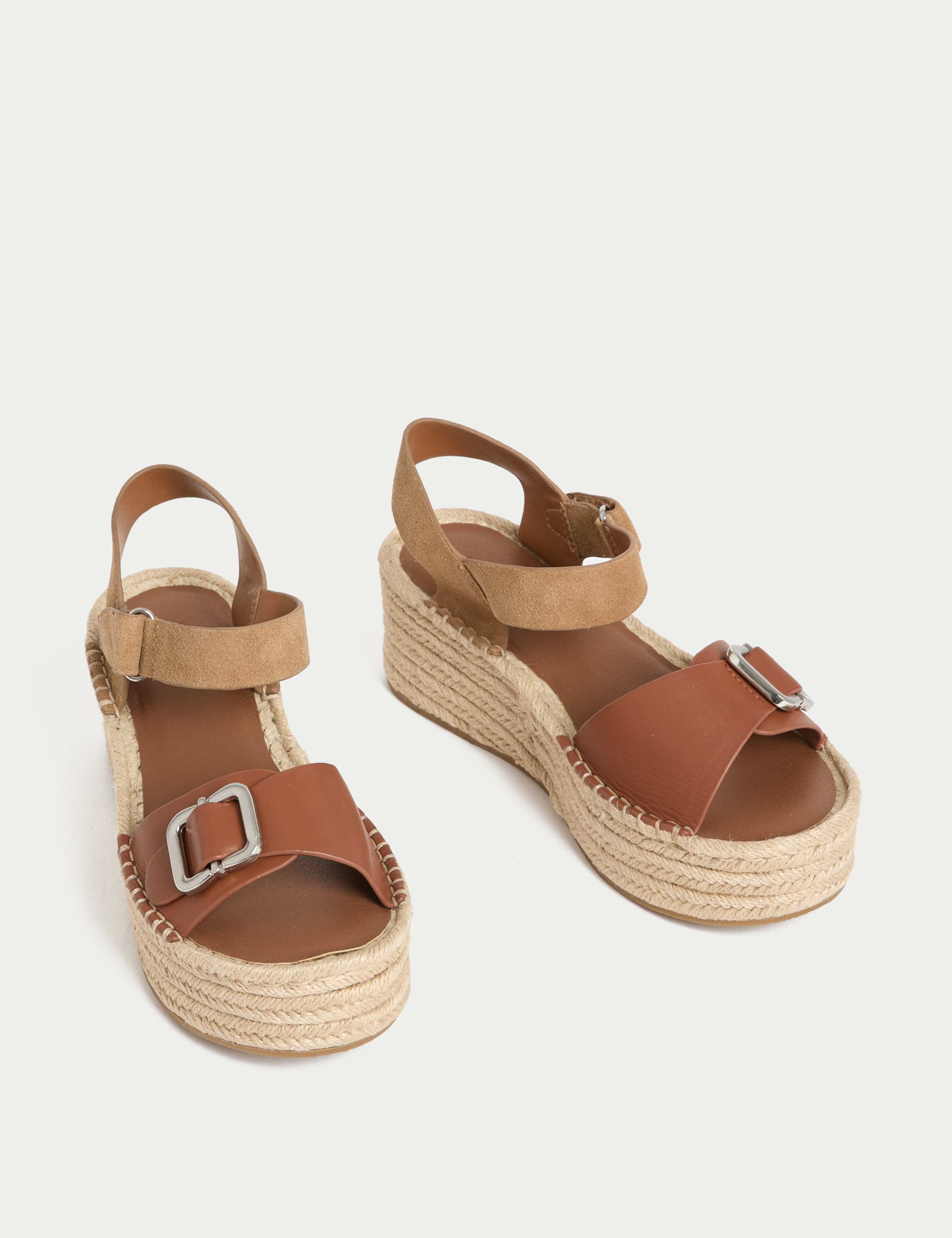 Leather Buckle Flatform Espadrilles 2 of 3