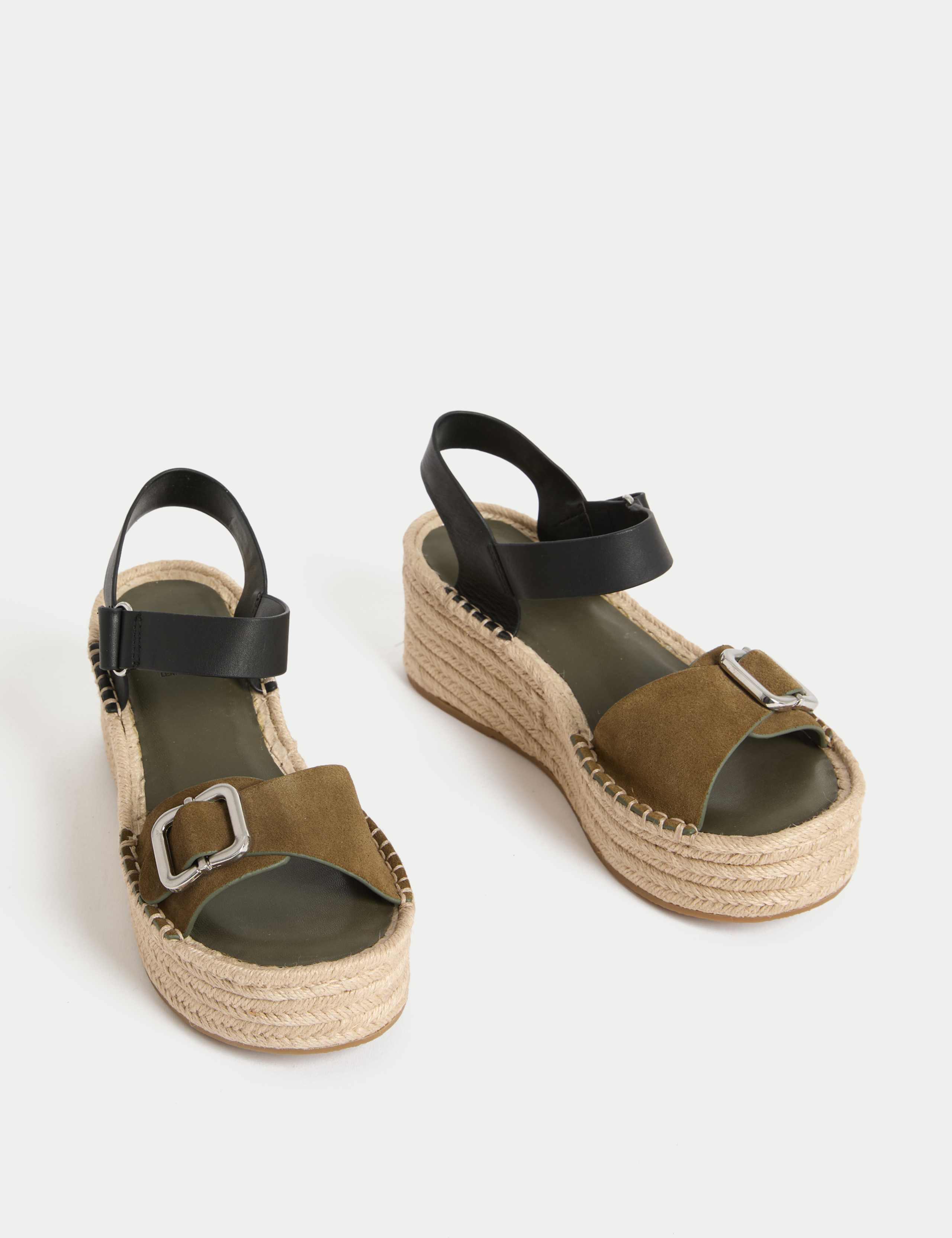 Leather Buckle Flatform Espadrilles 2 of 3