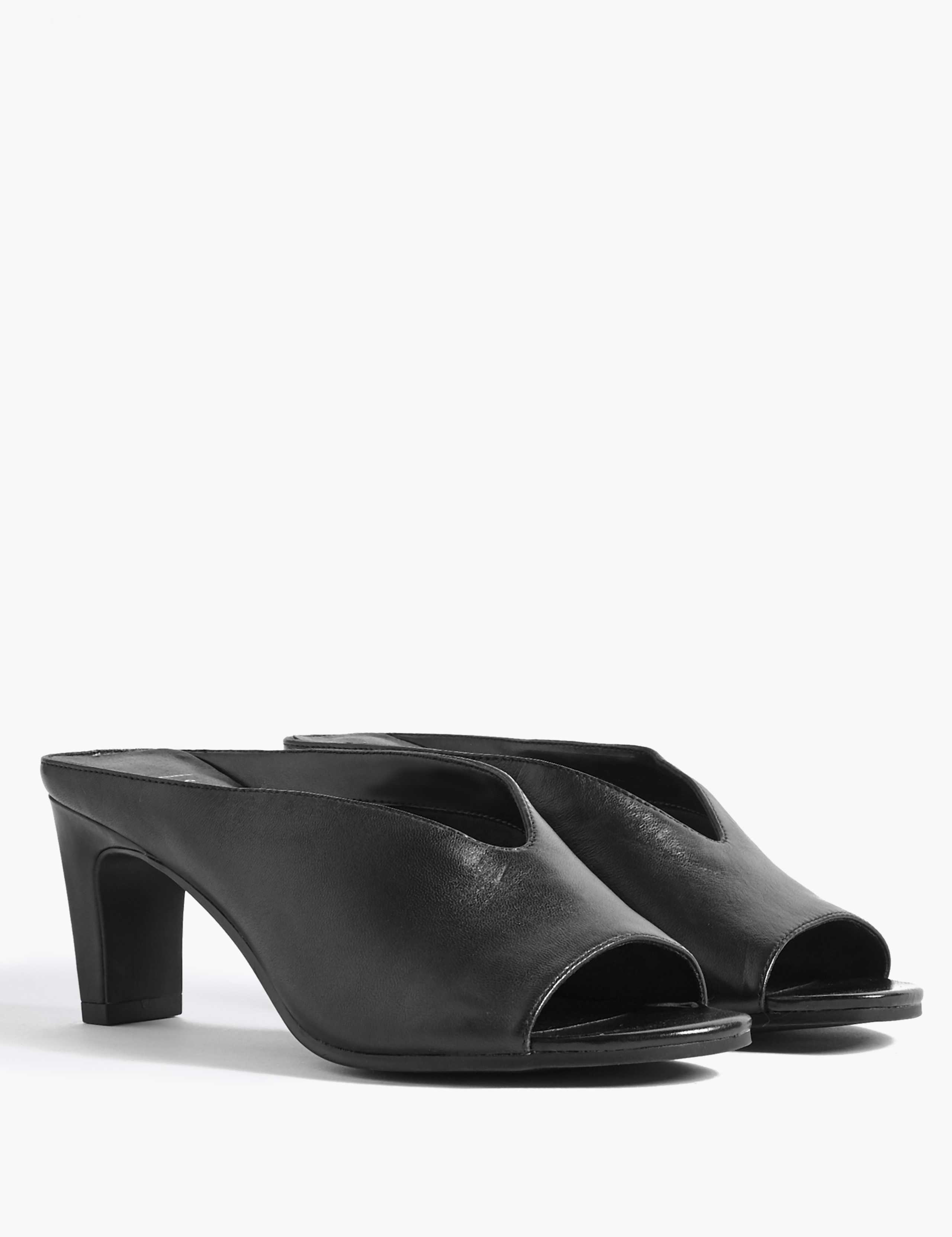 Leather Open Toe Mules 3 of 6