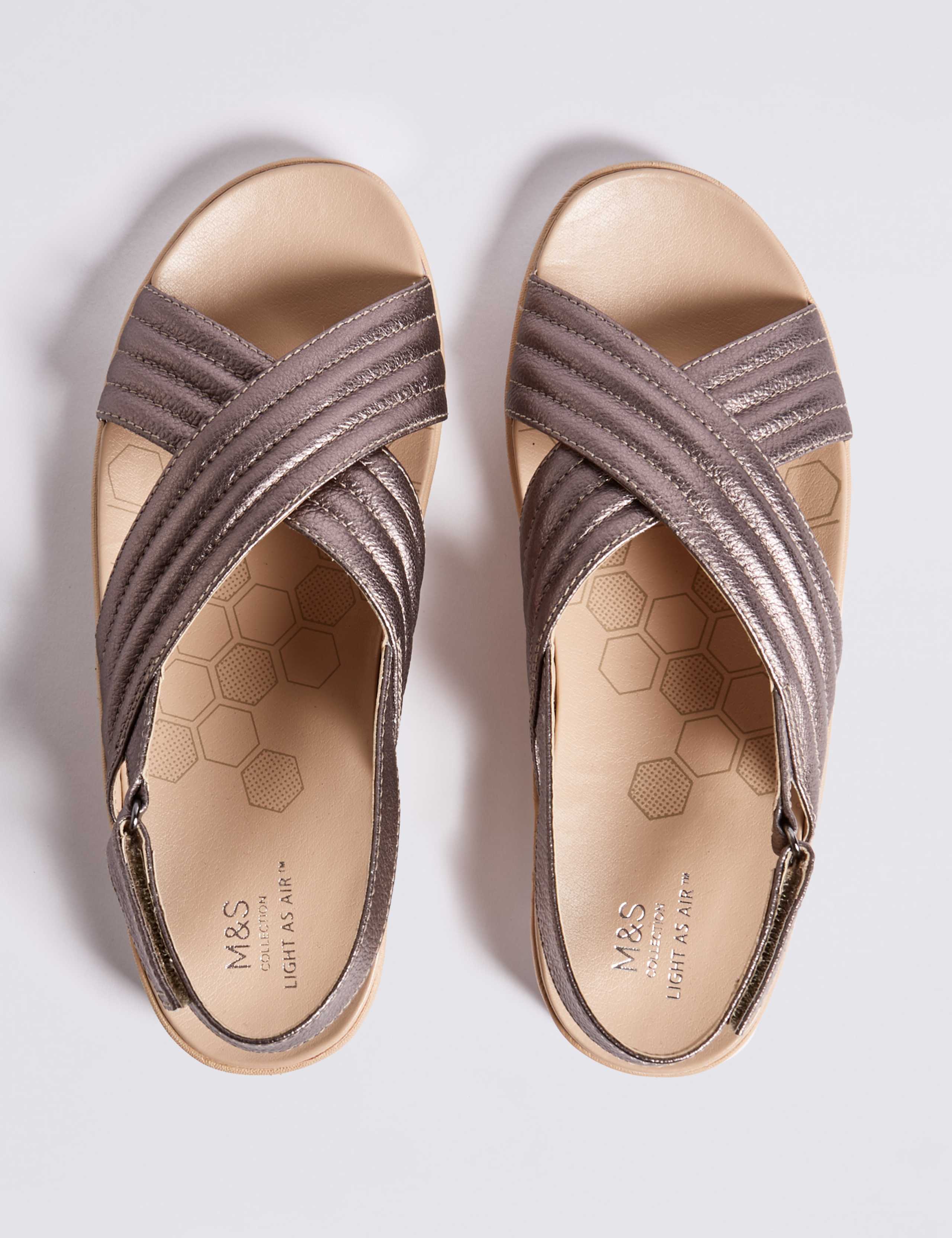 Leather Cross Strap Sandals 4 of 6