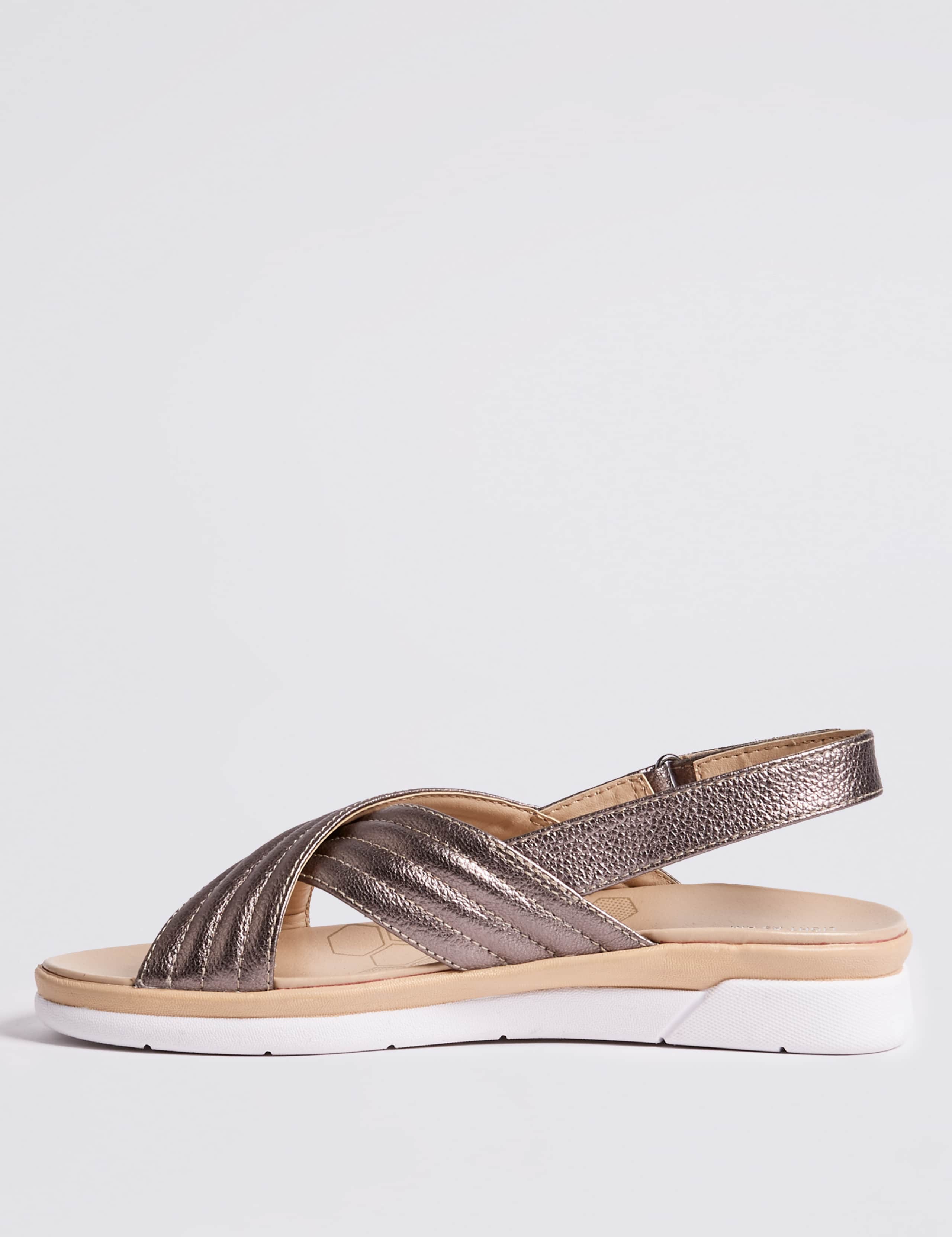 Leather Cross Strap Sandals 5 of 6