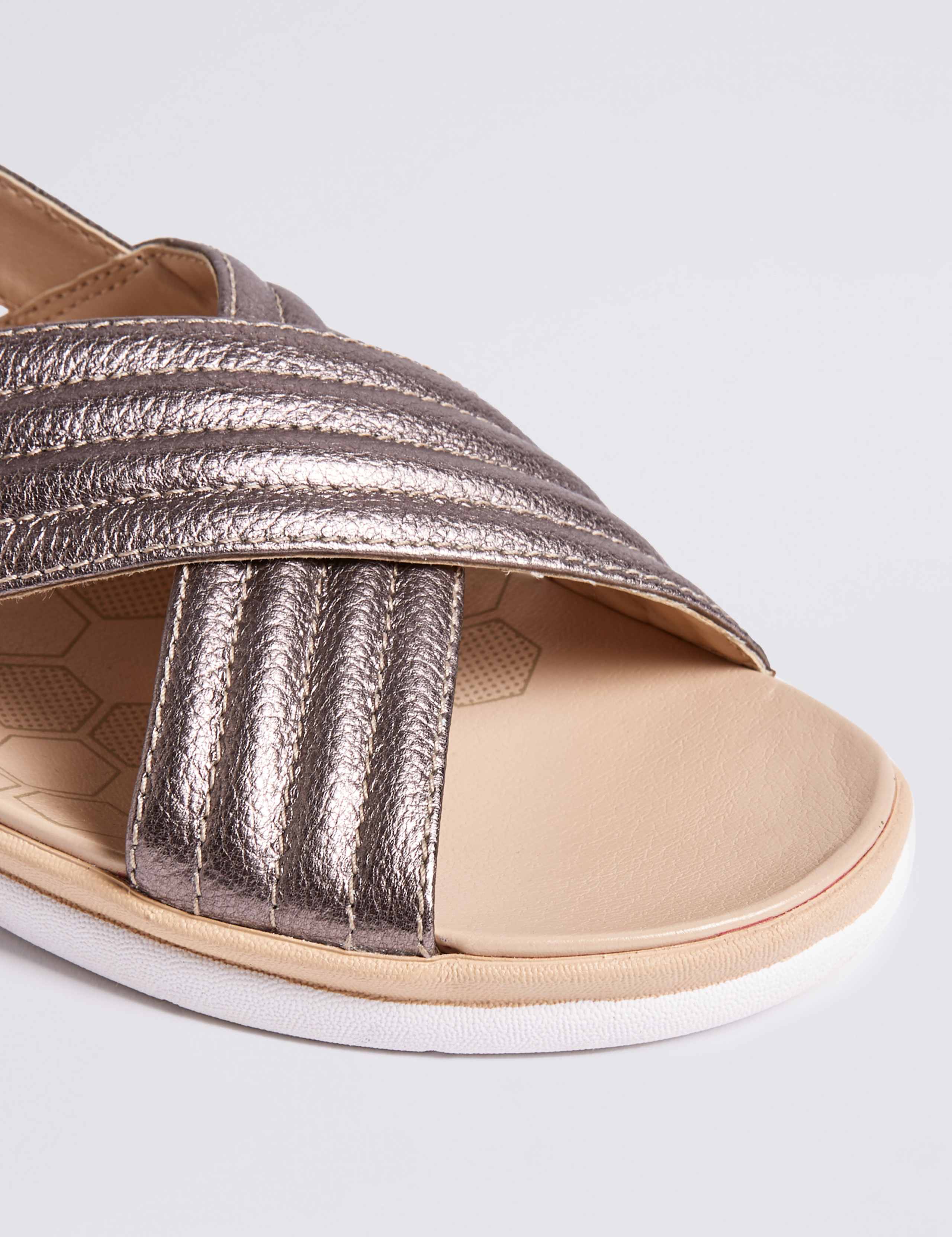 Leather Cross Strap Sandals 6 of 6