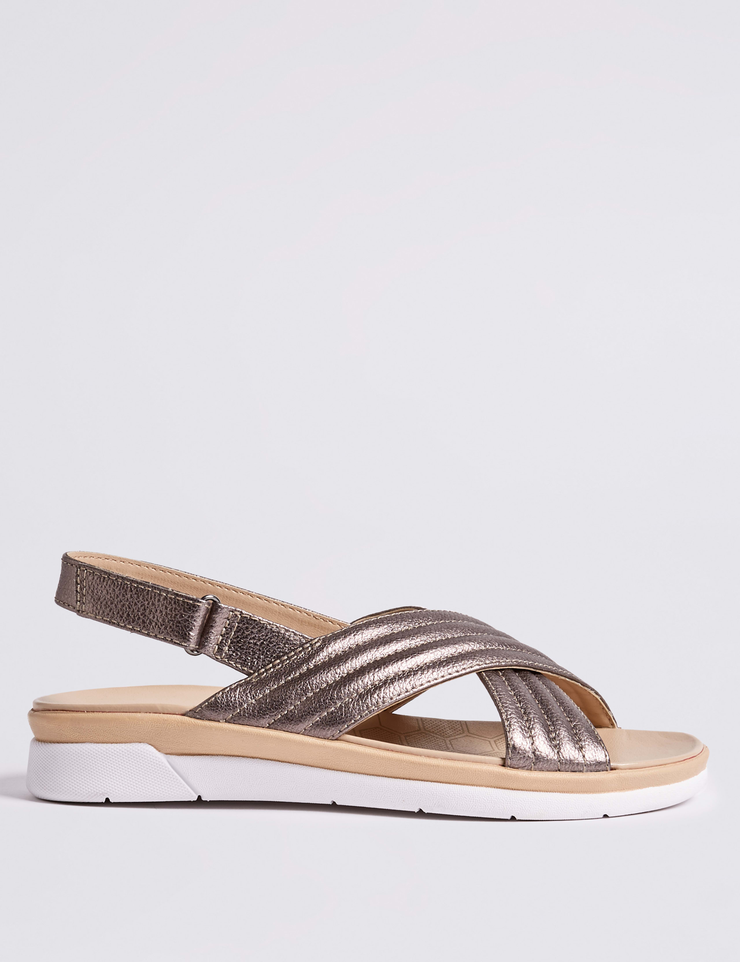 Leather Cross Strap Sandals 2 of 6