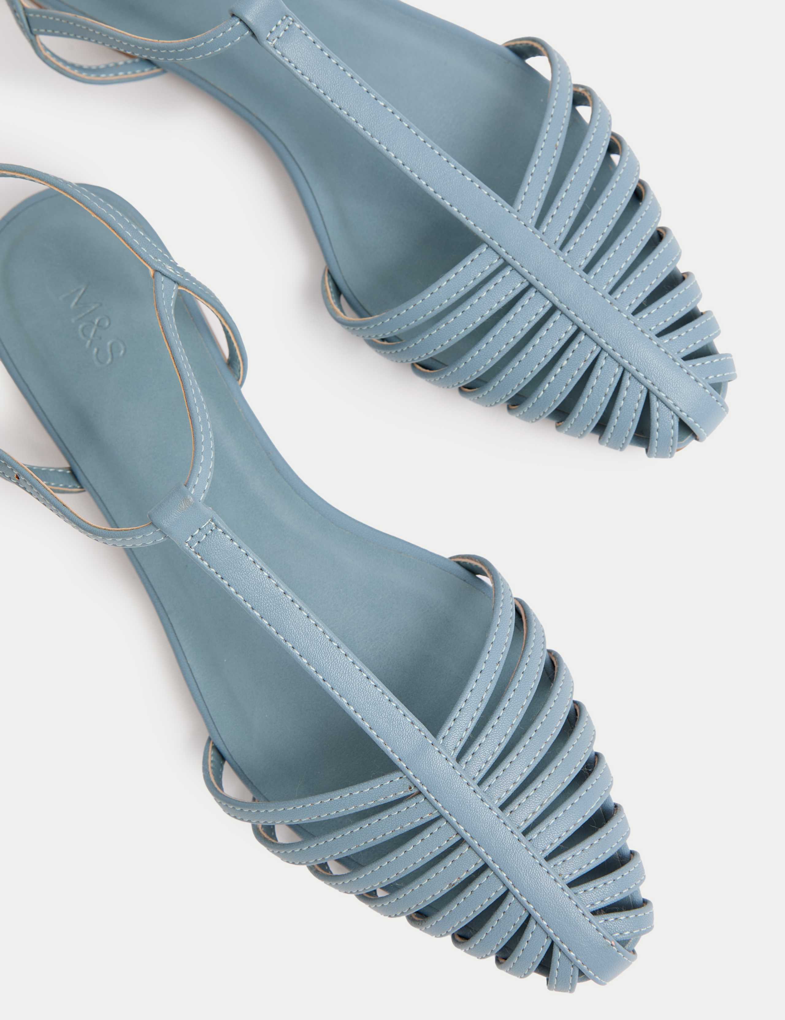 Ankle Strap T Bar Flat Pointed Sandals 3 of 3