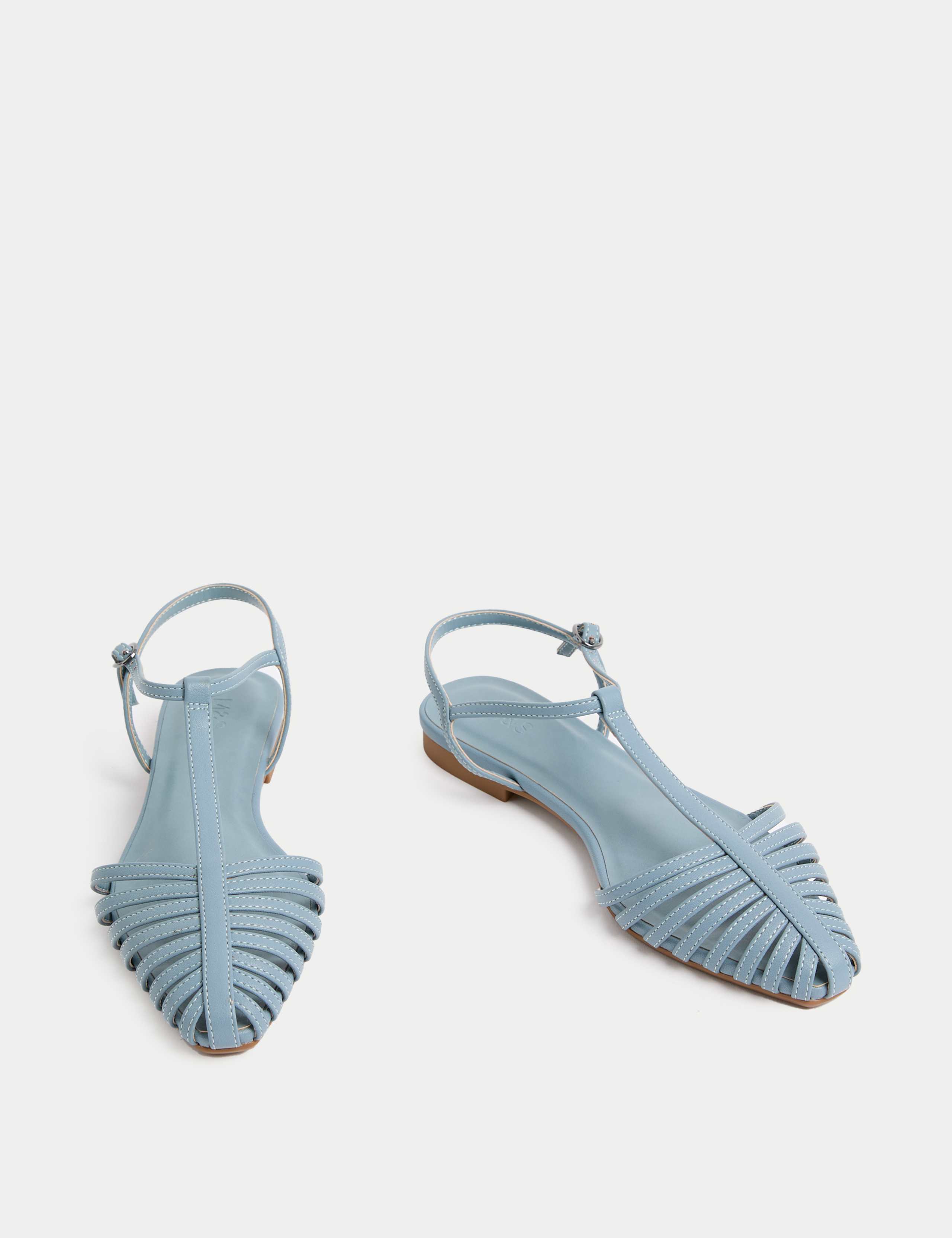 Ankle Strap T Bar Flat Pointed Sandals 2 of 3