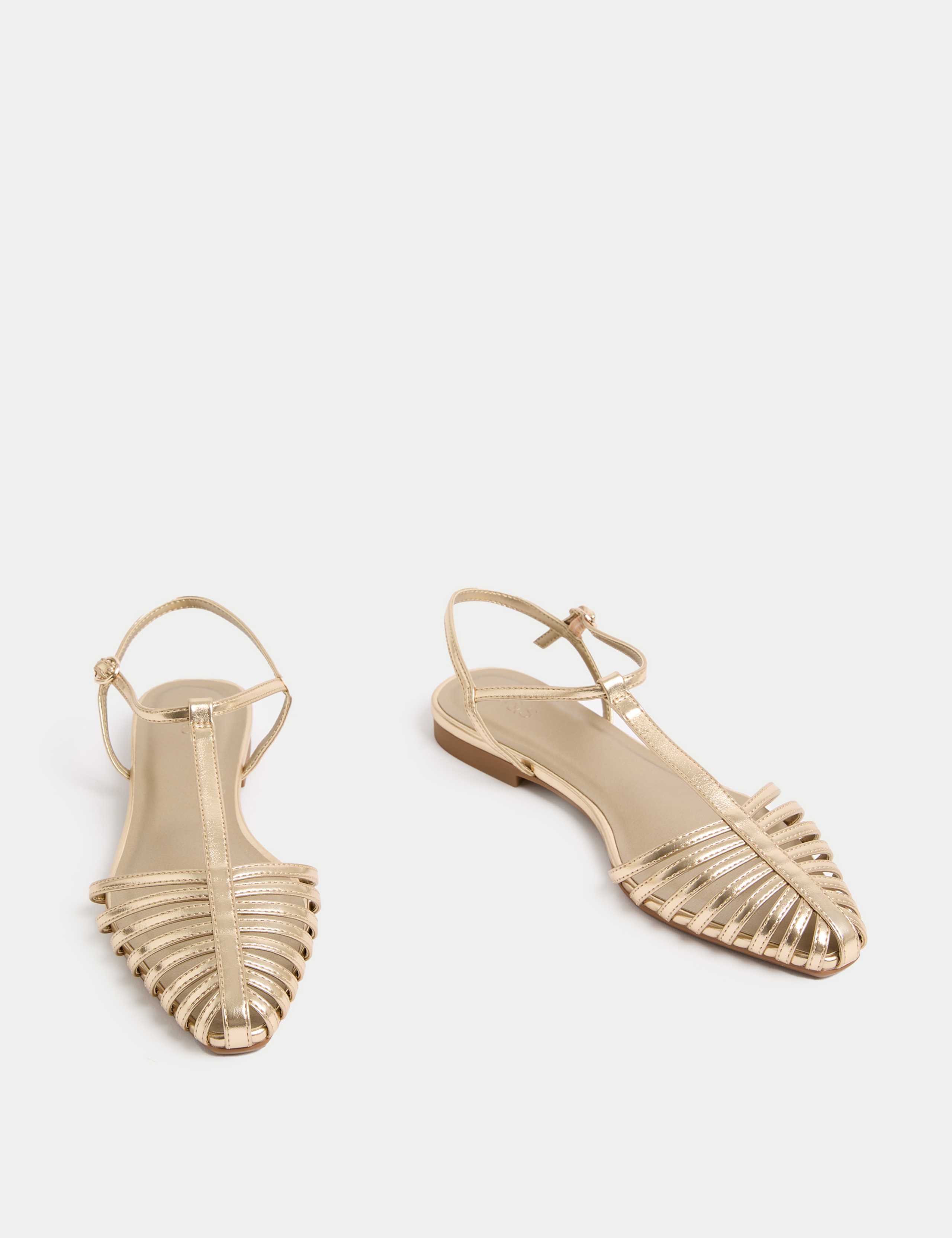Ankle Strap T Bar Flat Pointed Sandals 2 of 3
