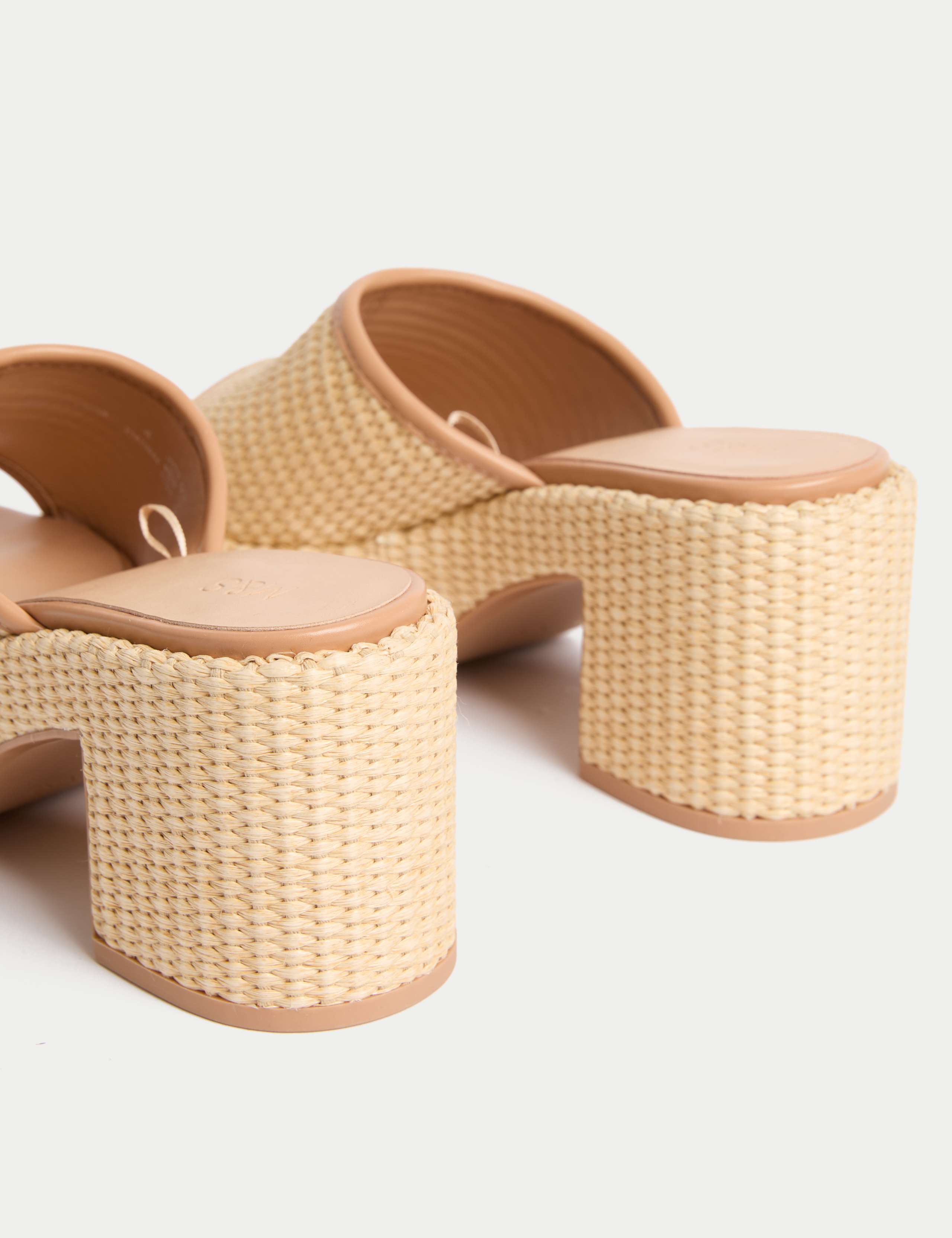 Raffia Woven Platform Peep Toe Mules 3 of 3