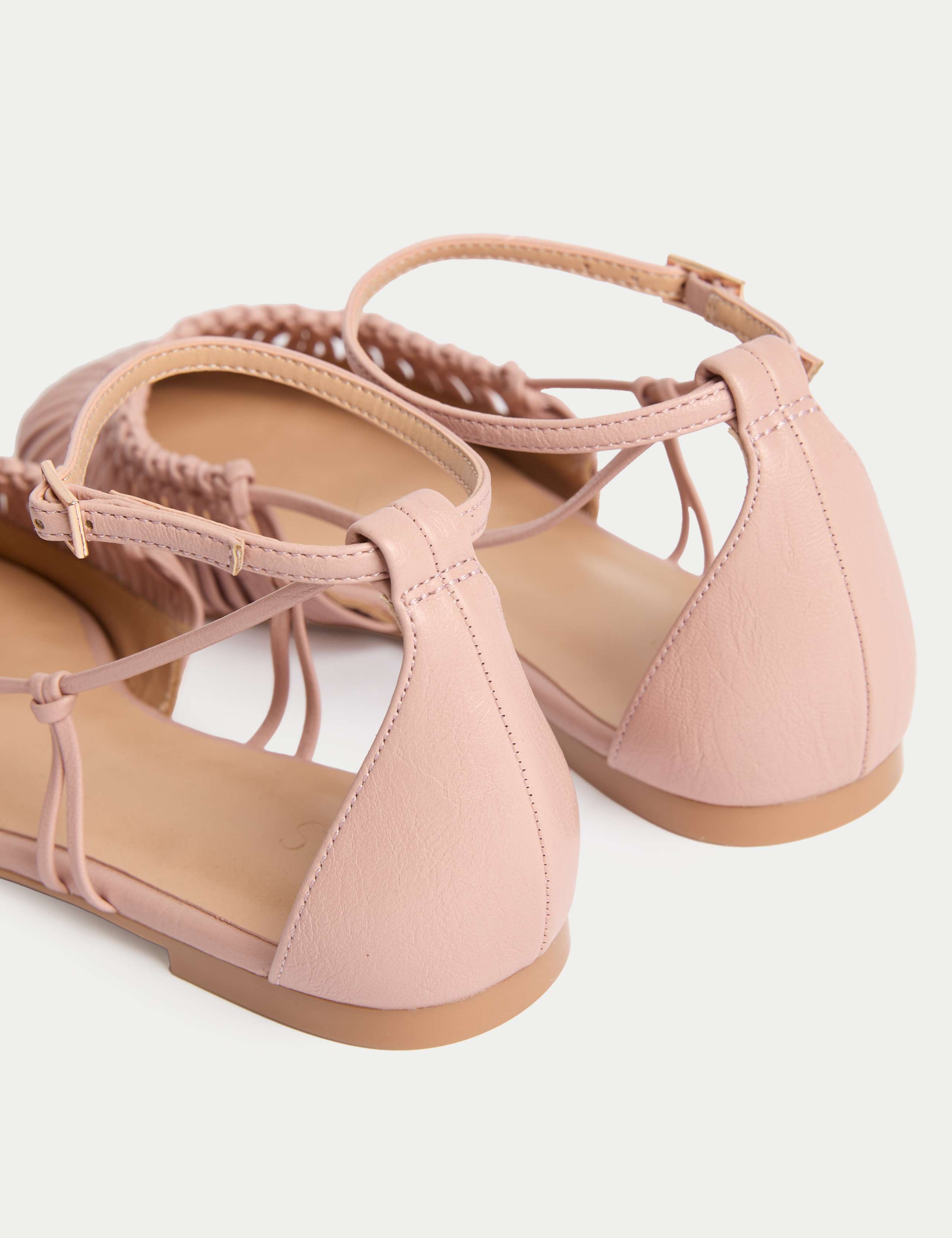 Woven Strappy Flat Ballet Pumps 3 of 3
