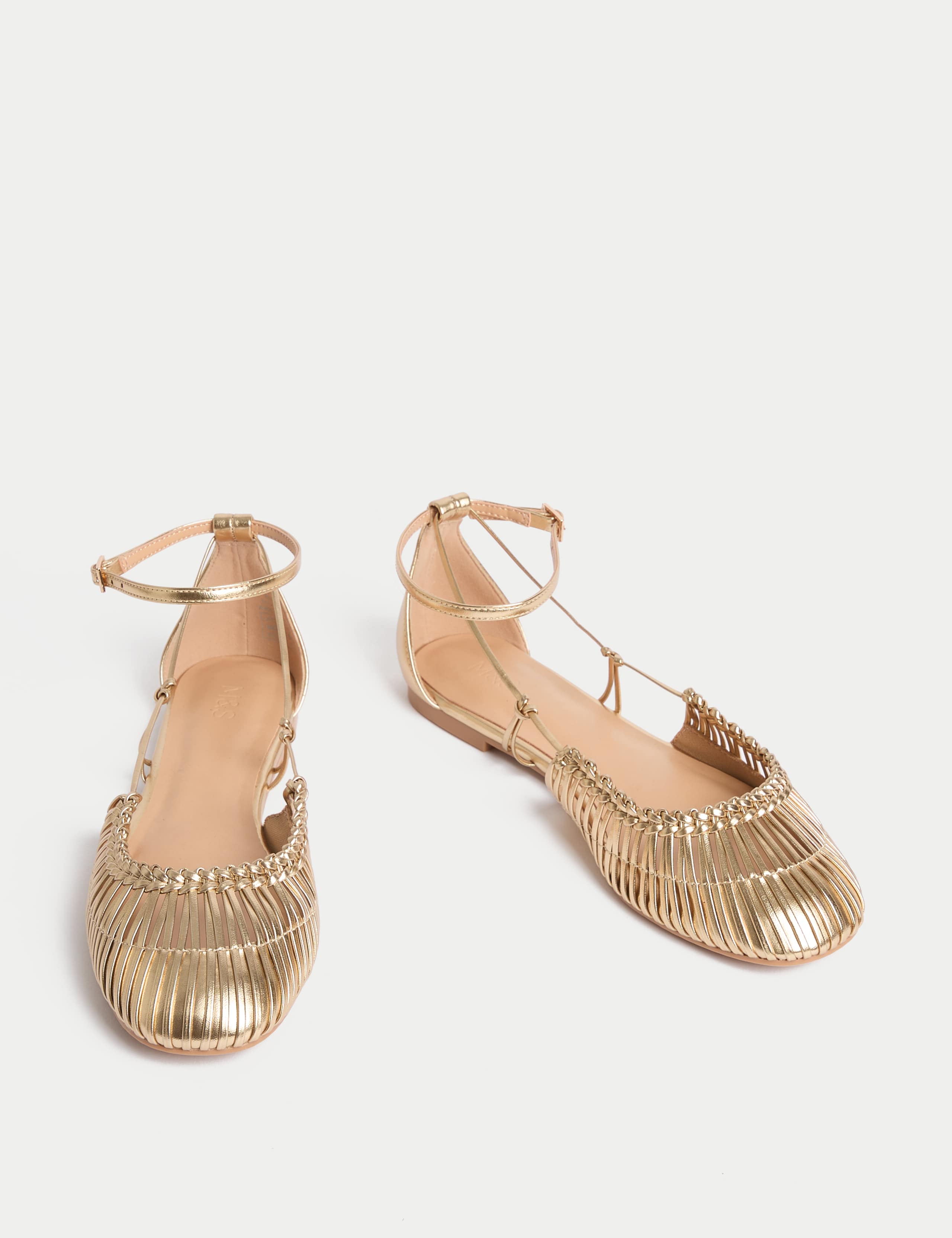 Woven Strappy Flat Ballet Pumps 2 of 3