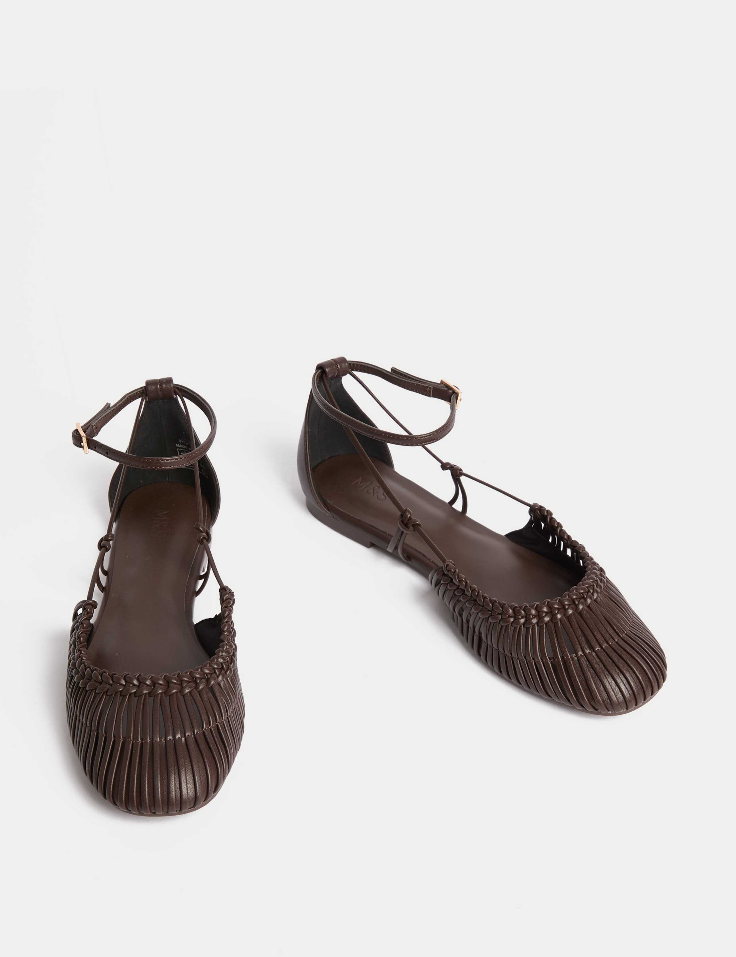 Woven Strappy Flat Ballet Pumps 2 of 3