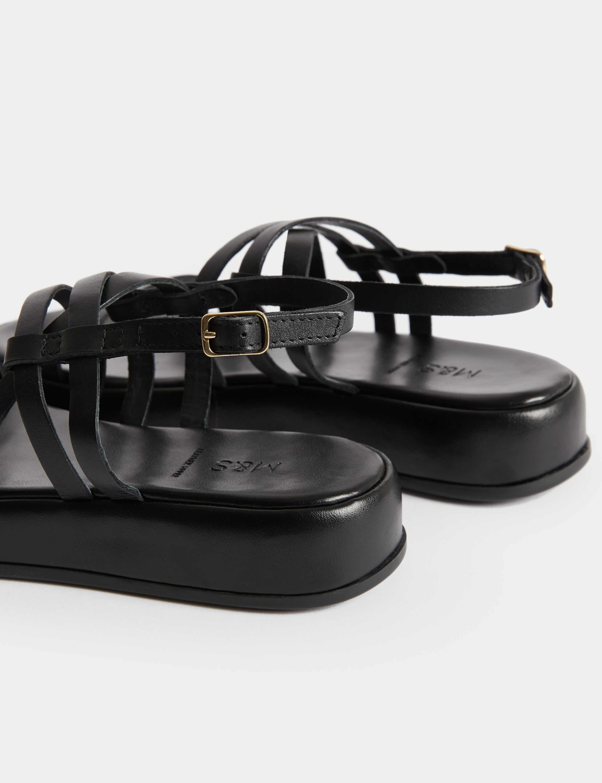 Leather Strappy Flatform Sandals 3 of 3