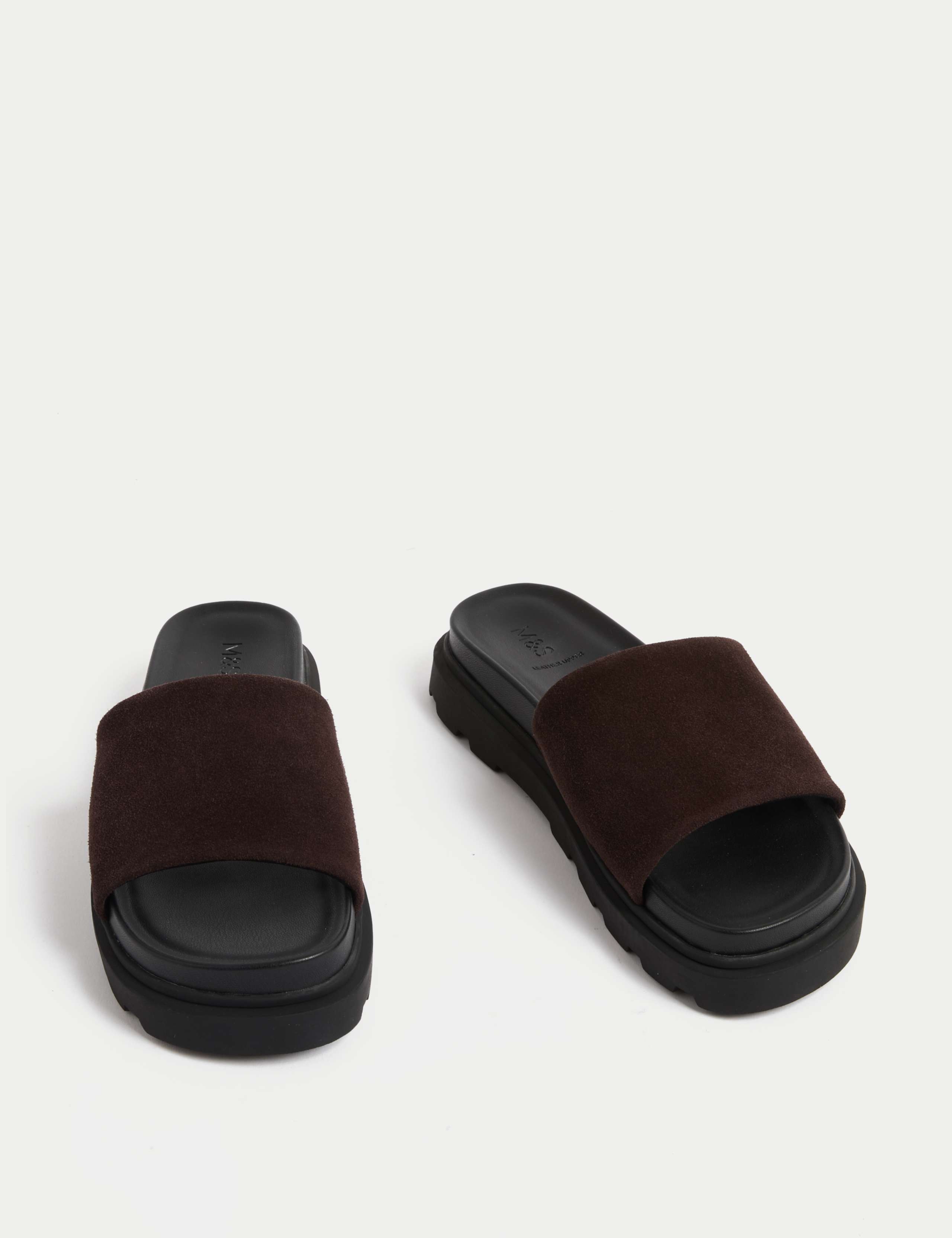 Suede Chunky Flatform Mules 2 of 3