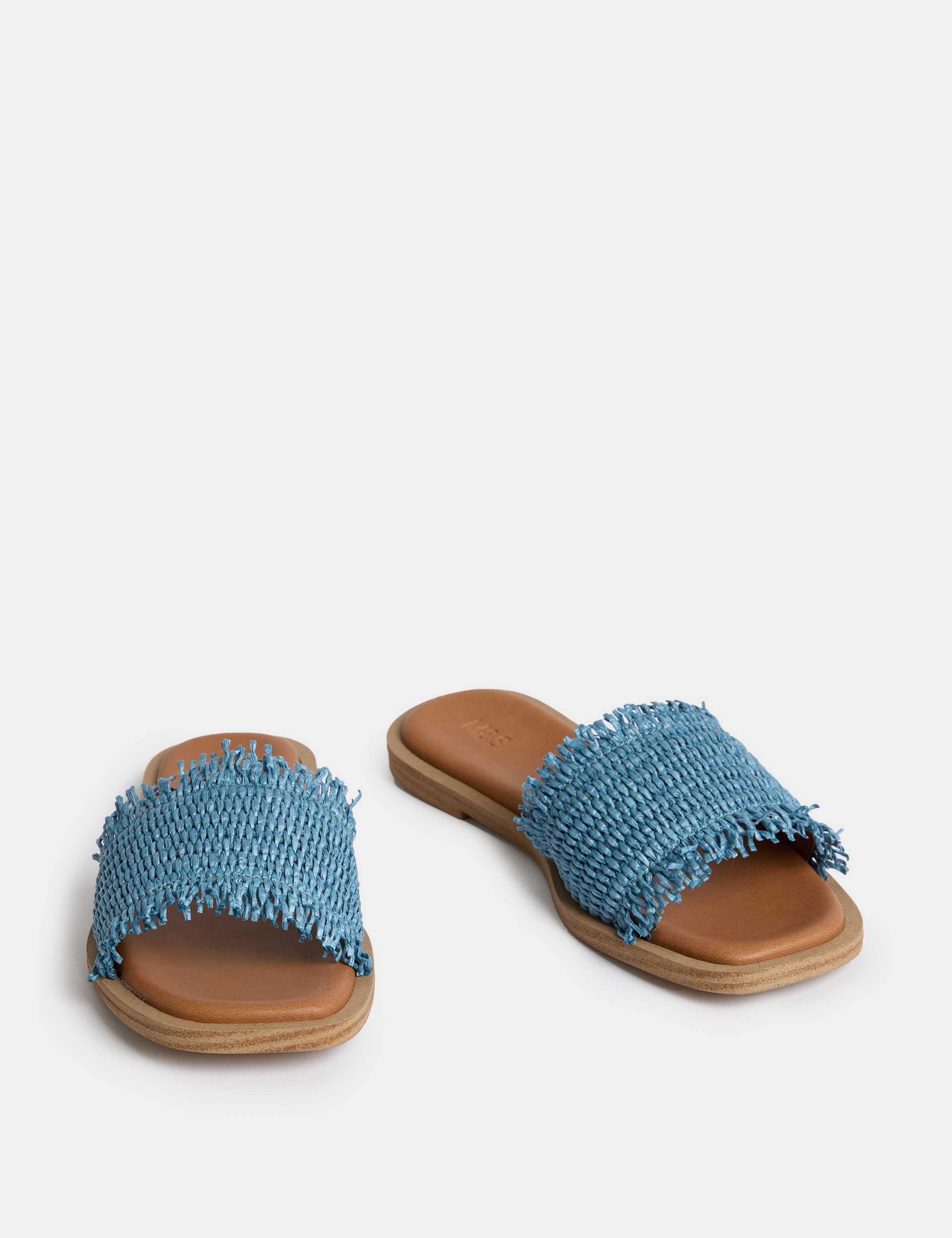 Raffia Flat Square Toe Mule Sandals 2 of 3