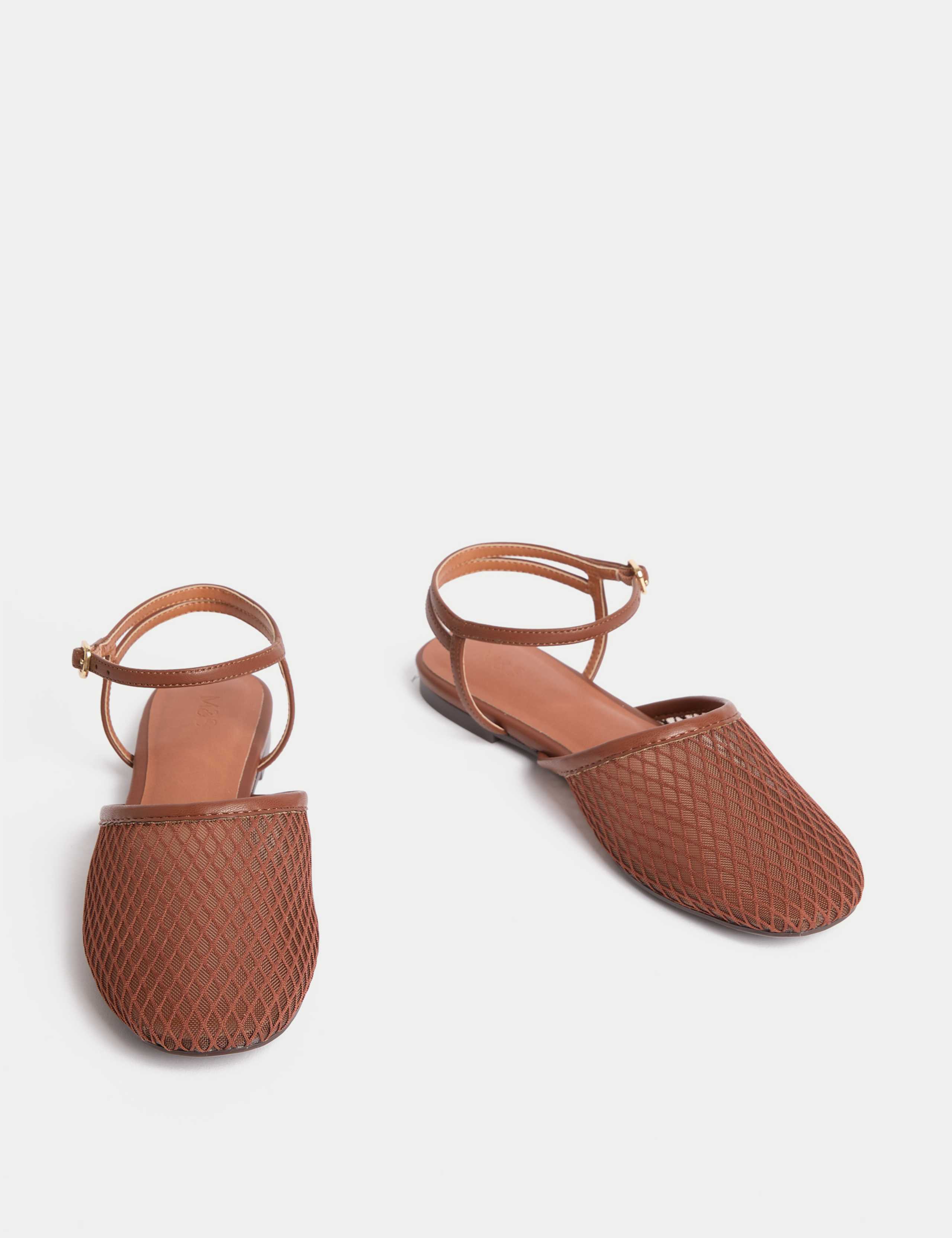 Mesh Ankle Strap Flat Sandals 2 of 3