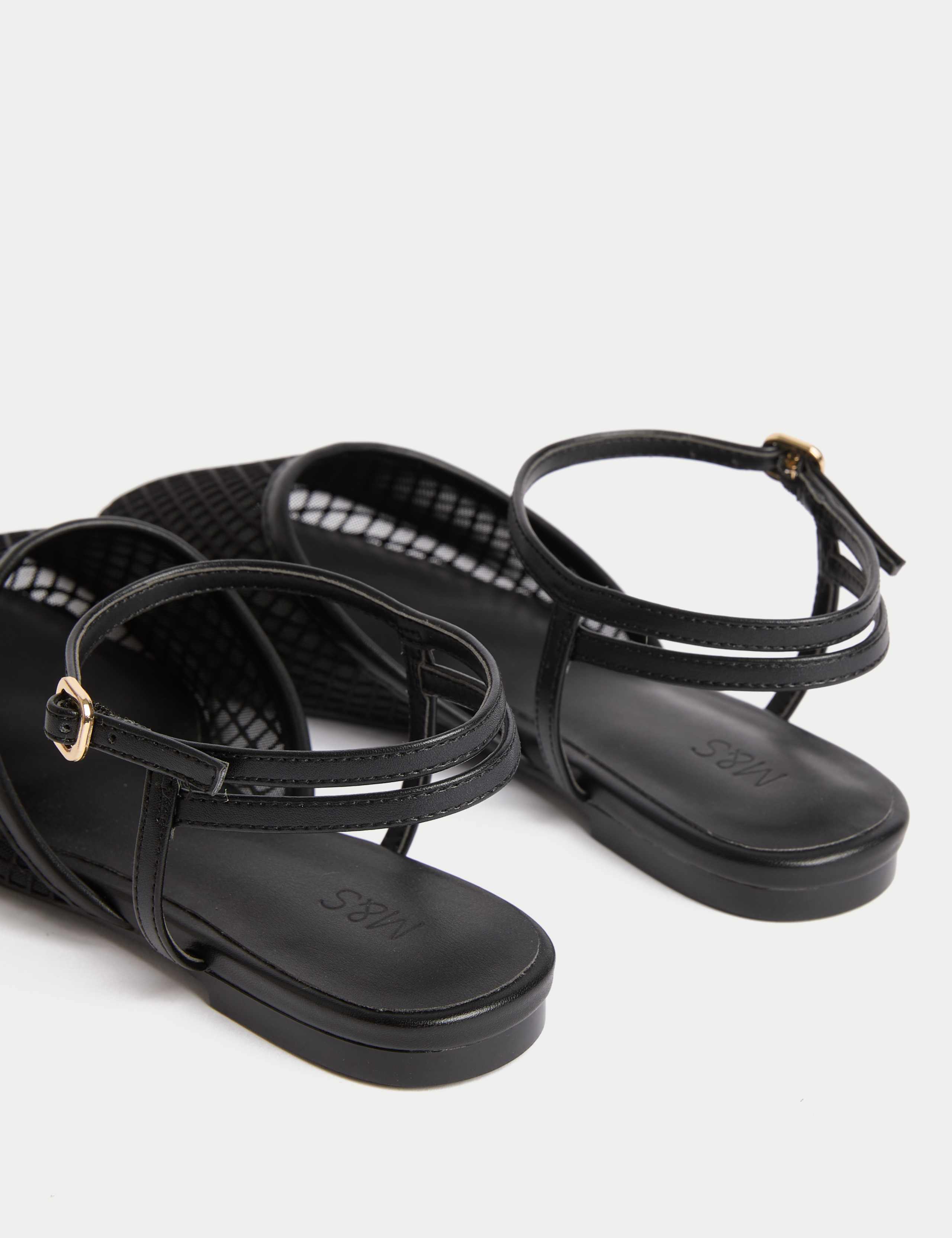 Mesh Ankle Strap Flat Sandals 3 of 3