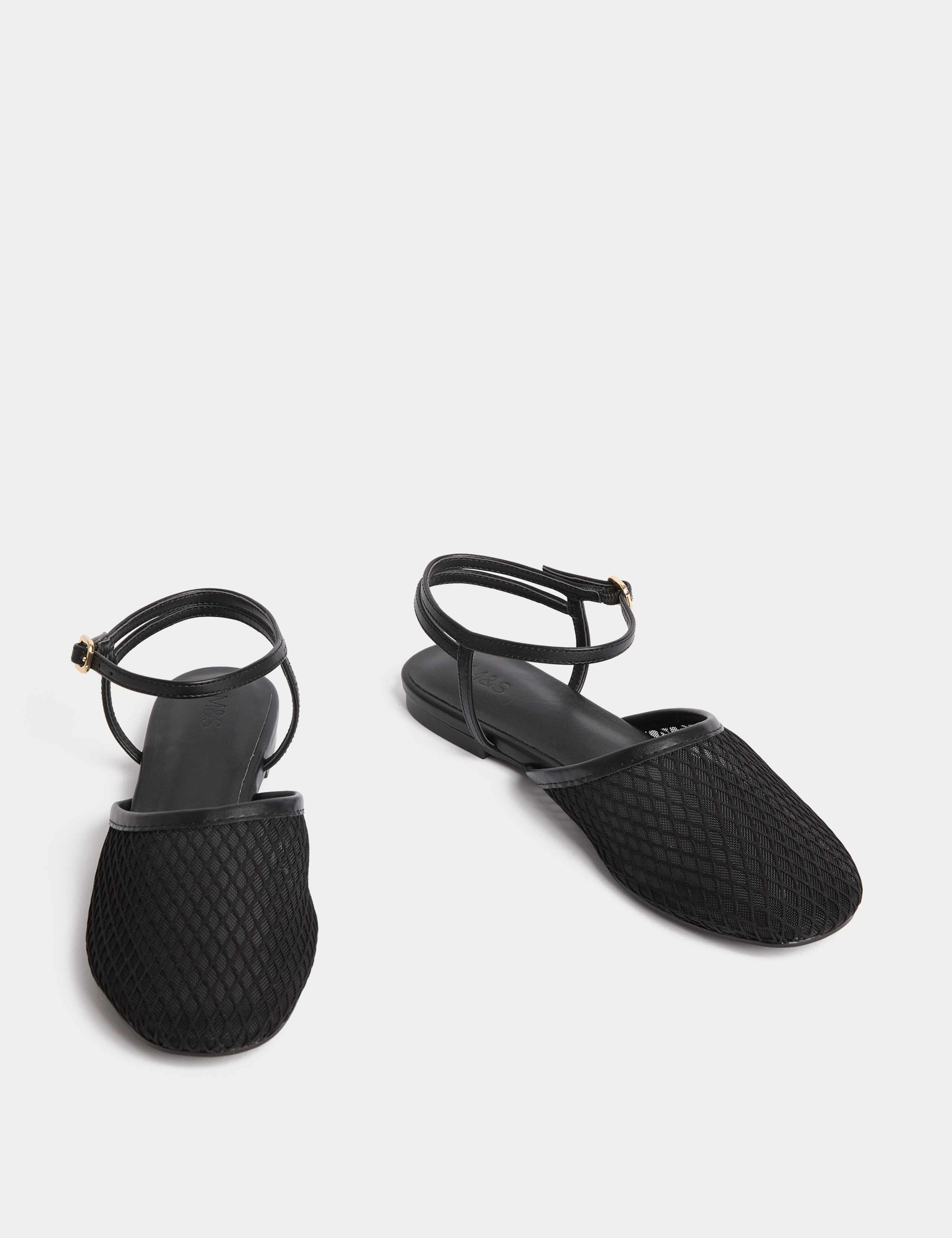Mesh Ankle Strap Flat Sandals 2 of 3