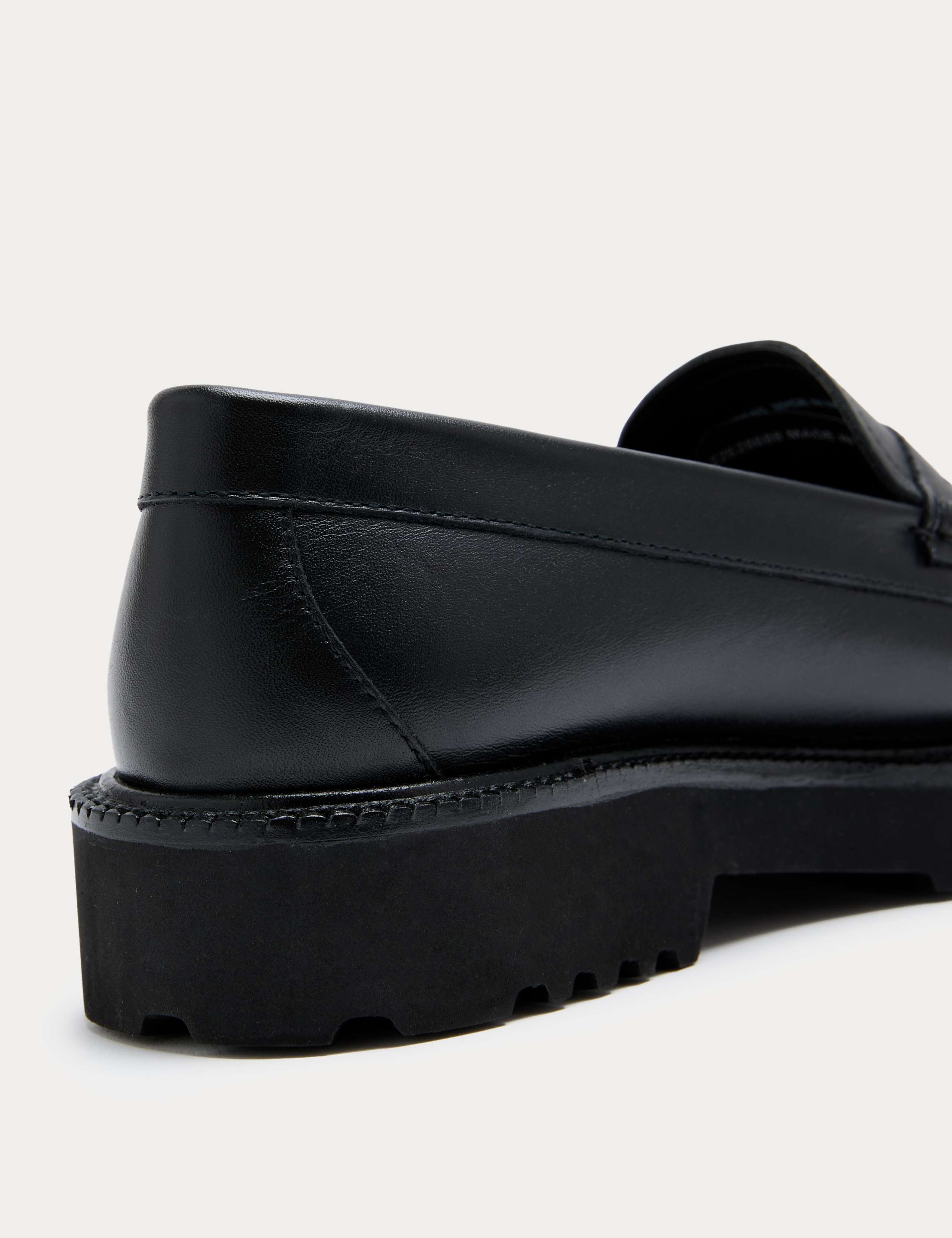 Leather Chunky Block Heel Loafers 3 of 3