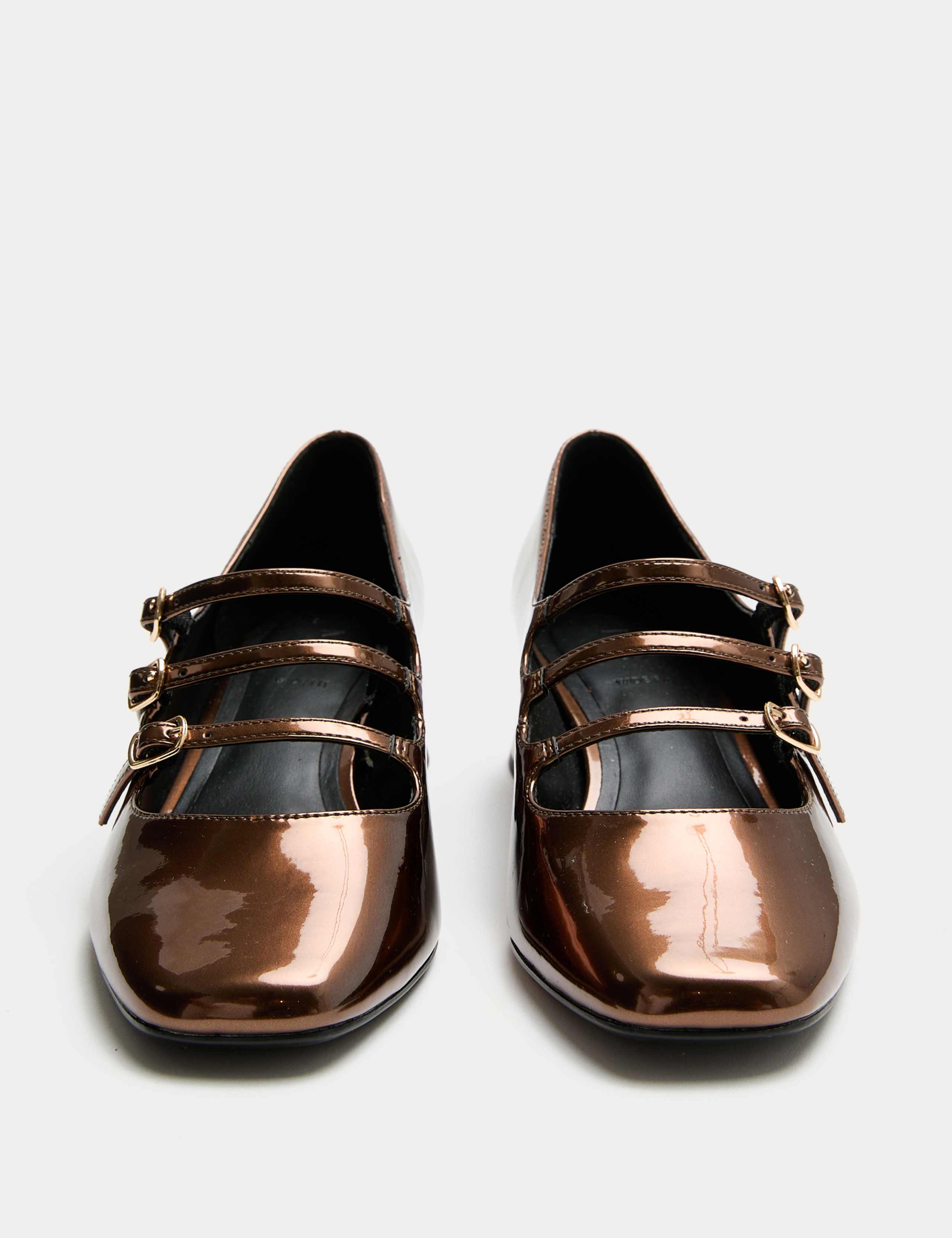 Metallic Block Heel Mary Jane Shoes 2 of 3