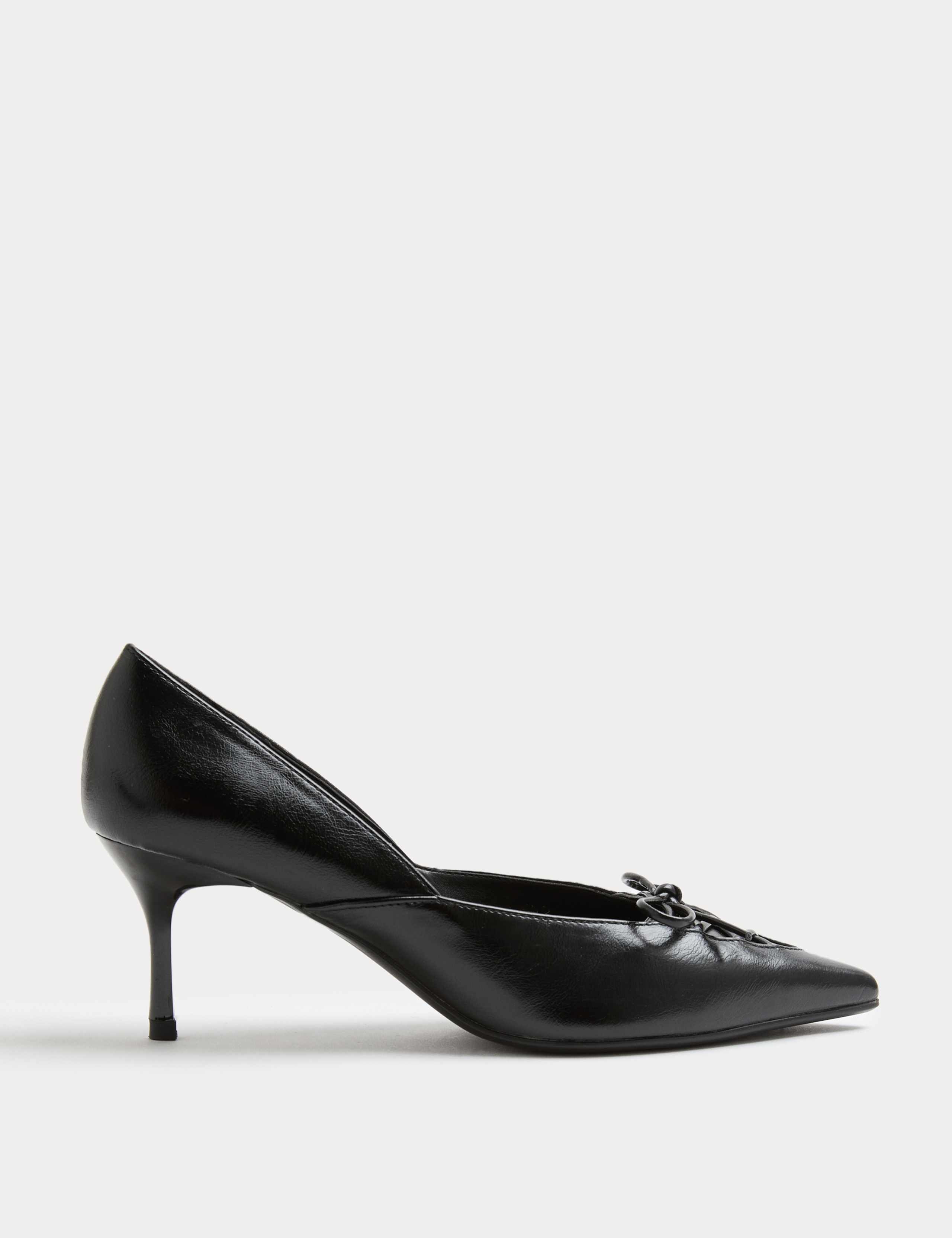 Lace Detail Stiletto Heel Pointed Court Shoes 2 of 3