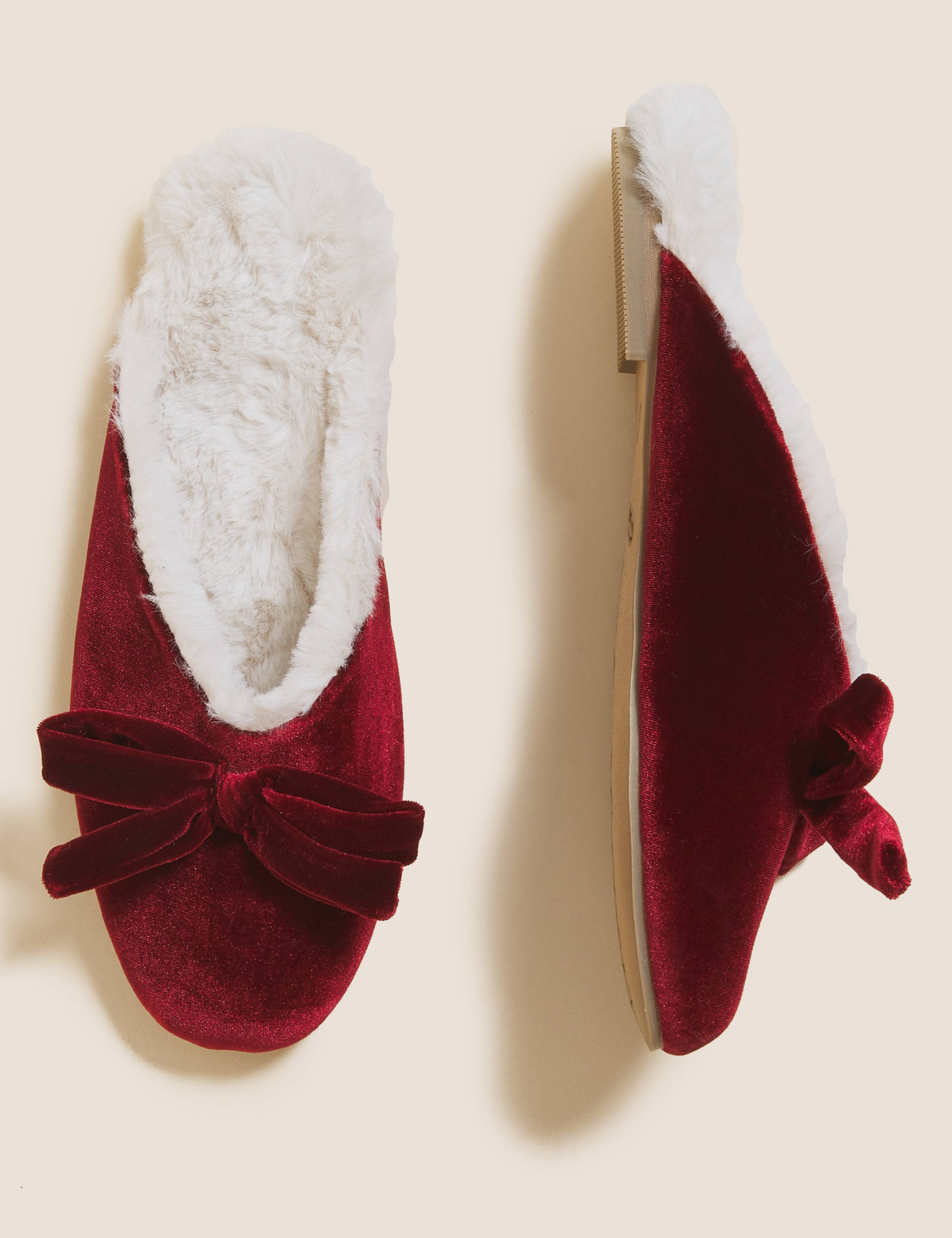 Velvet Bow Mule Slippers 3 of 5