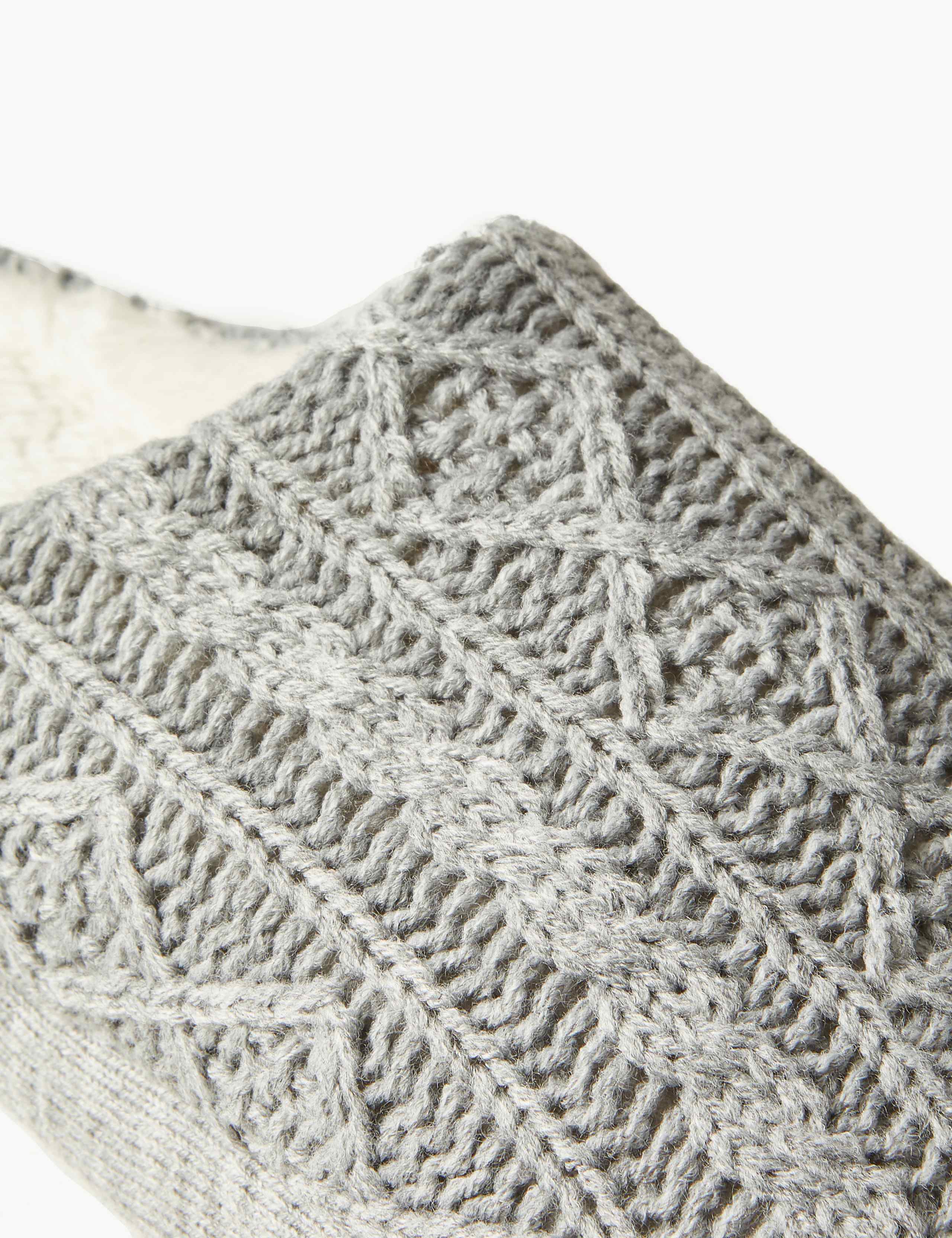 Cable Knit Mule Slippers with Memory Foam 4 of 6