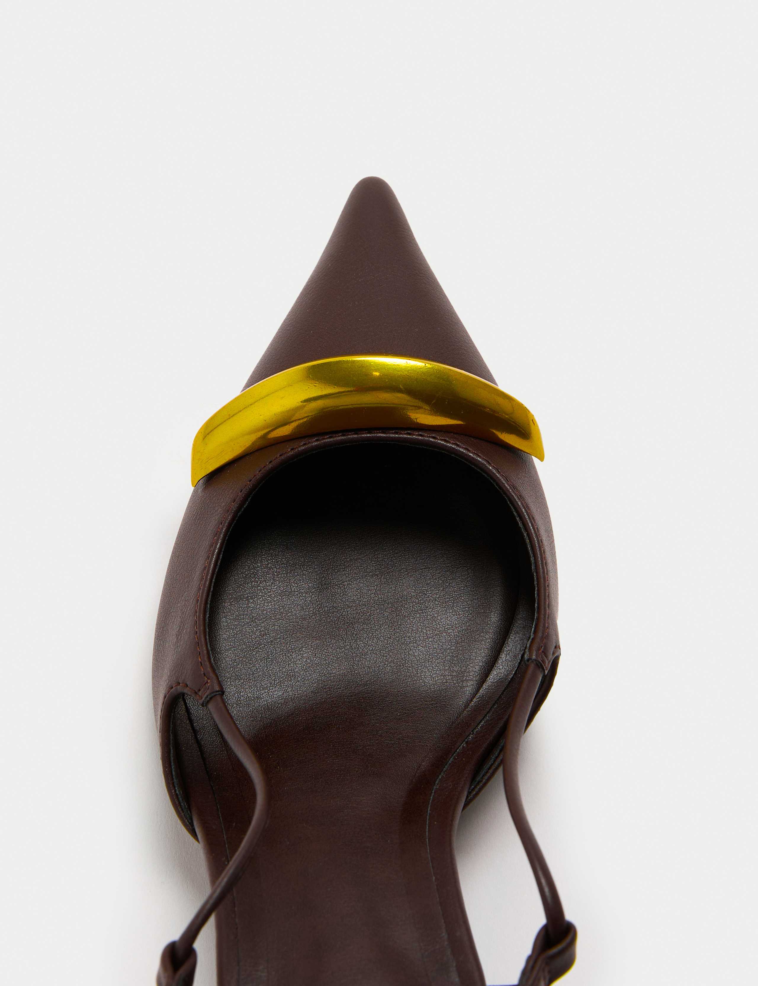 Gold Trim Kitten Heel Slingbacks 3 of 3