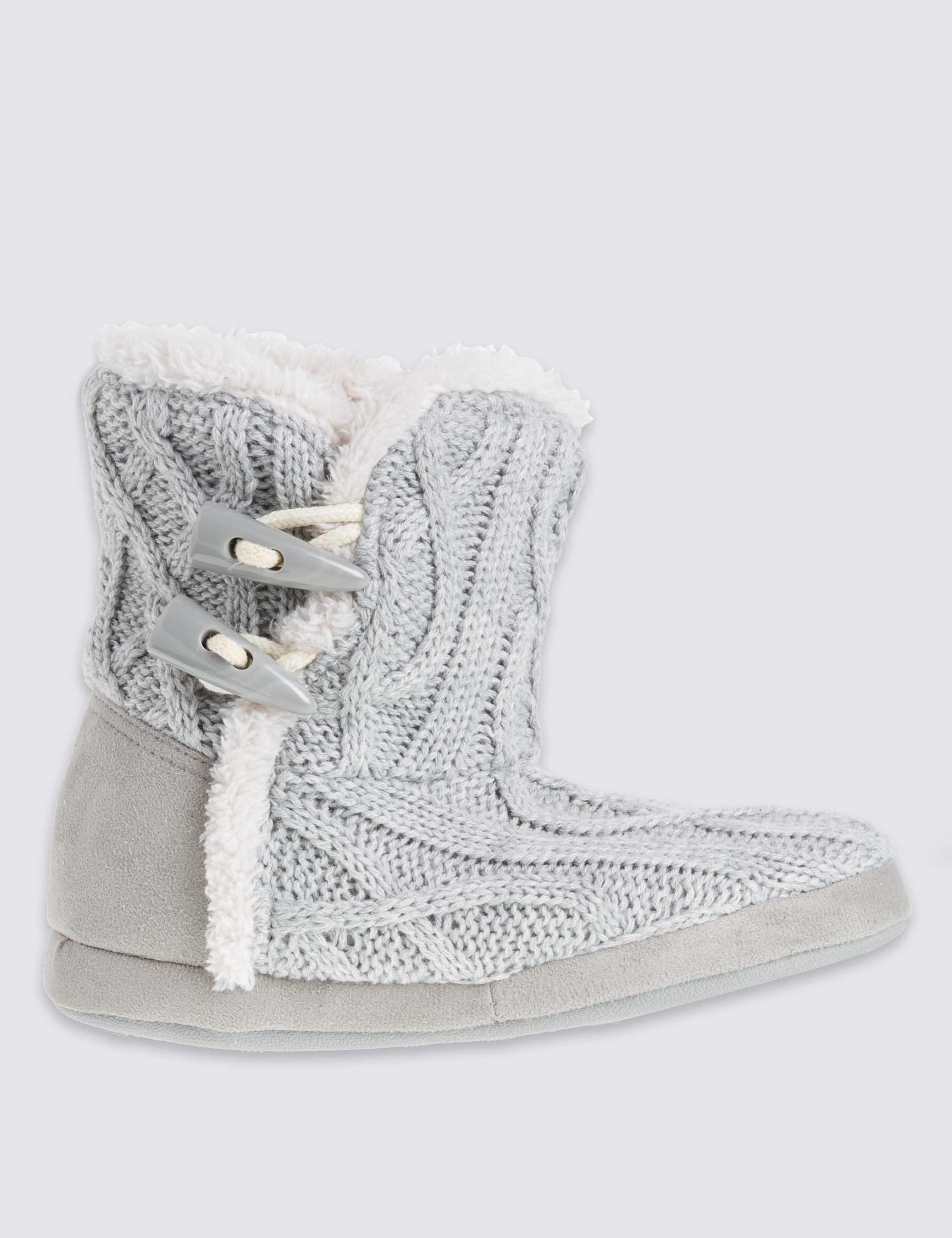 Cable Knit Slipper Boots 2 of 5