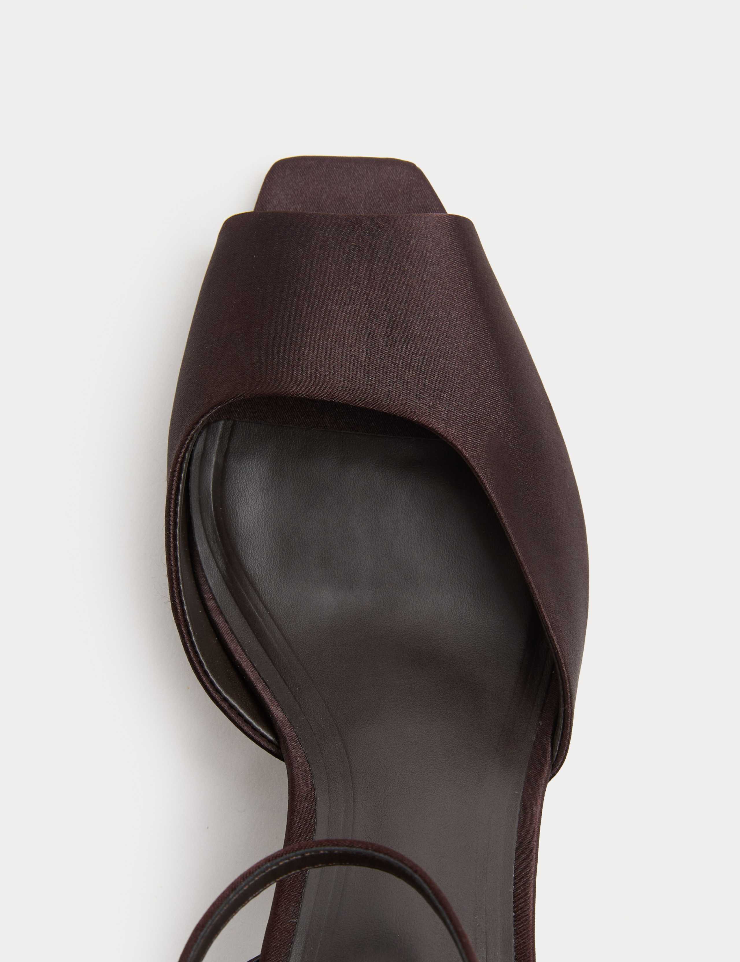 Satin Peep Toe Stiletto Heel Sandals 3 of 3