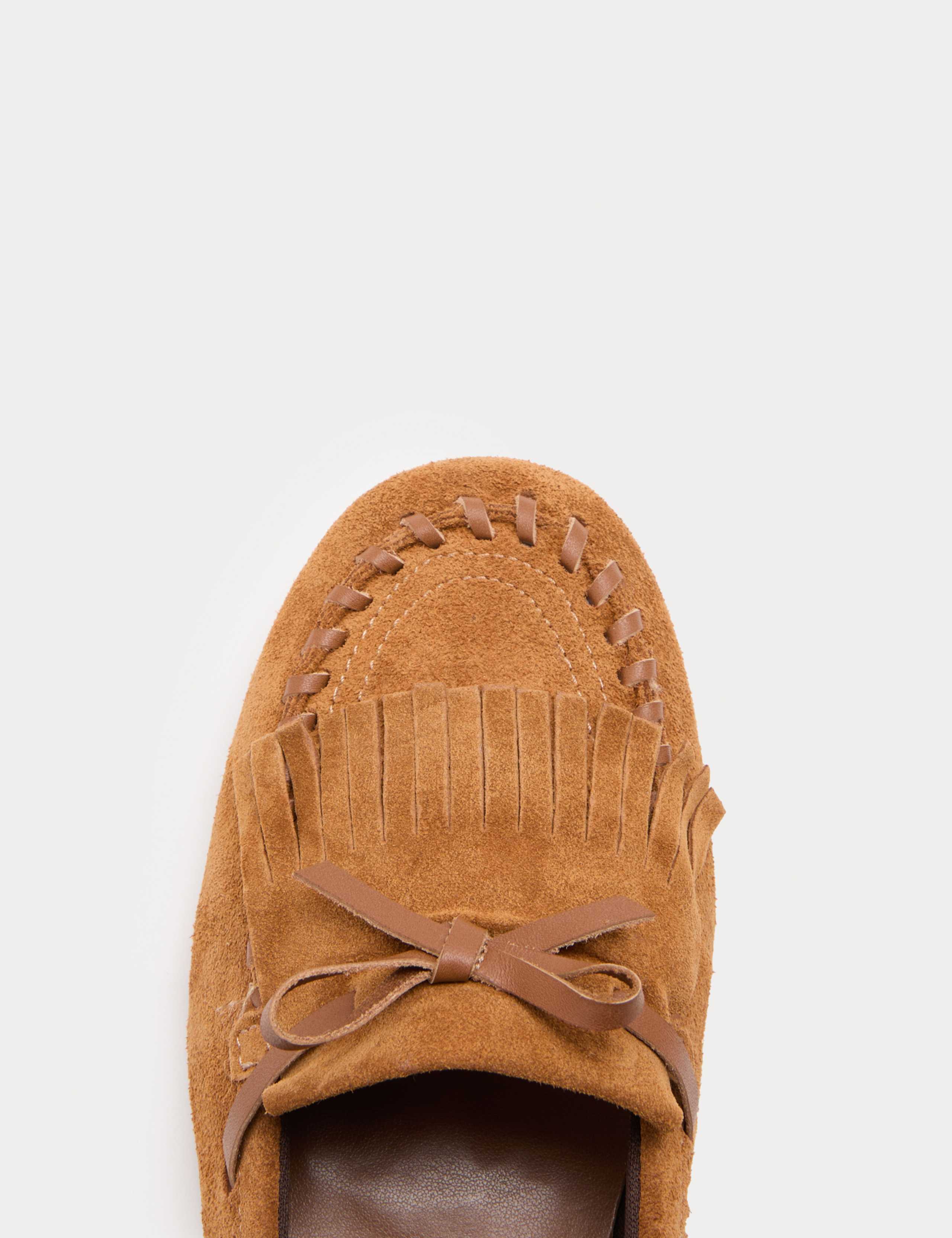 Suede Tassel Bow Flat Loafer 2 of 3