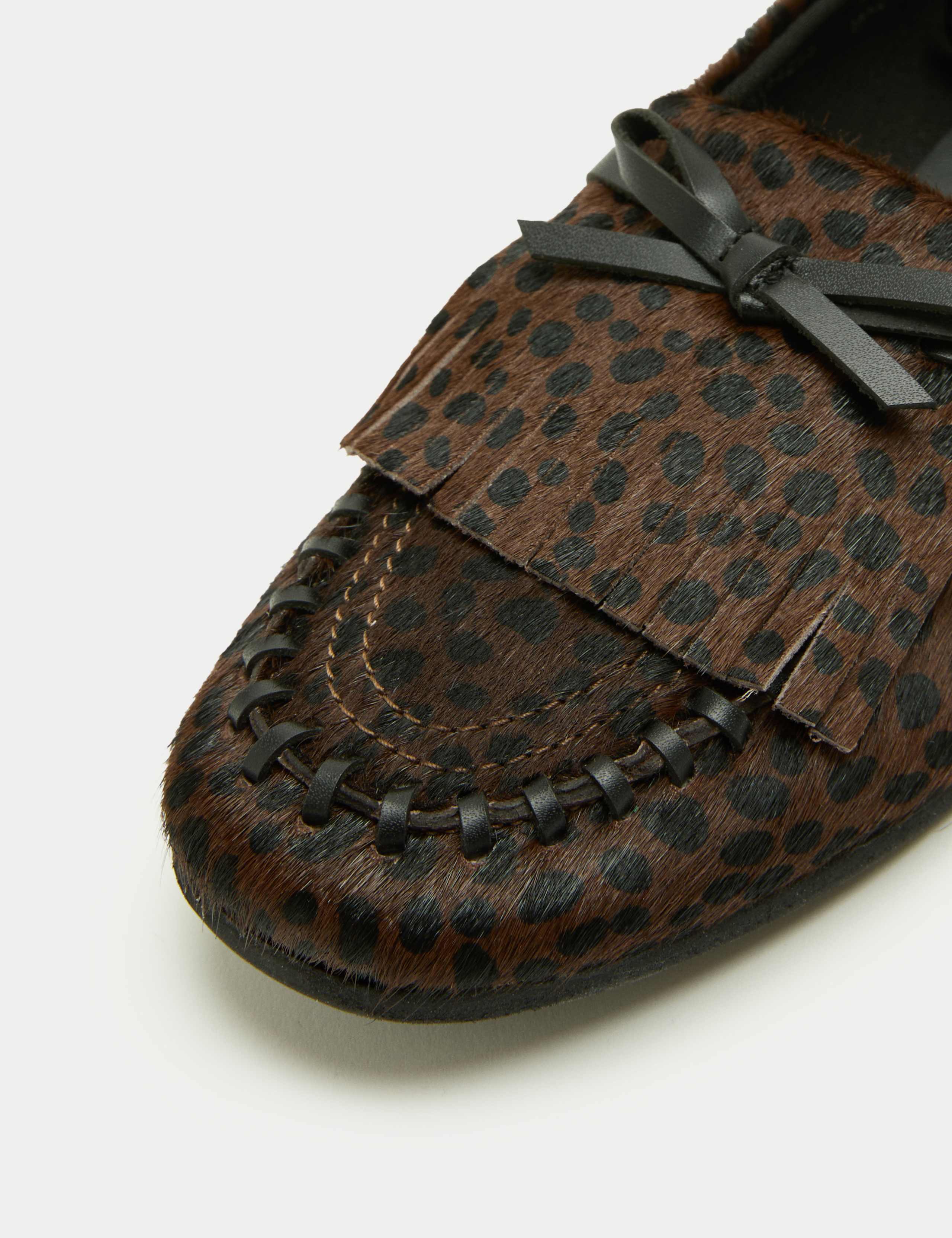 Leather Pony Hair Tassel Loafers 2 of 3