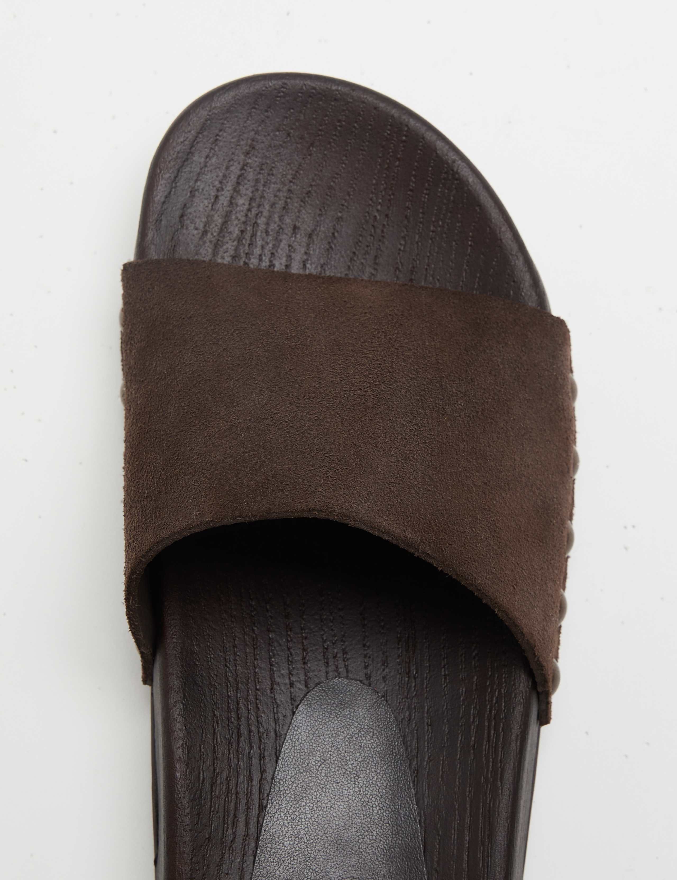 Suede Platform Open Toe Clogs 3 of 3