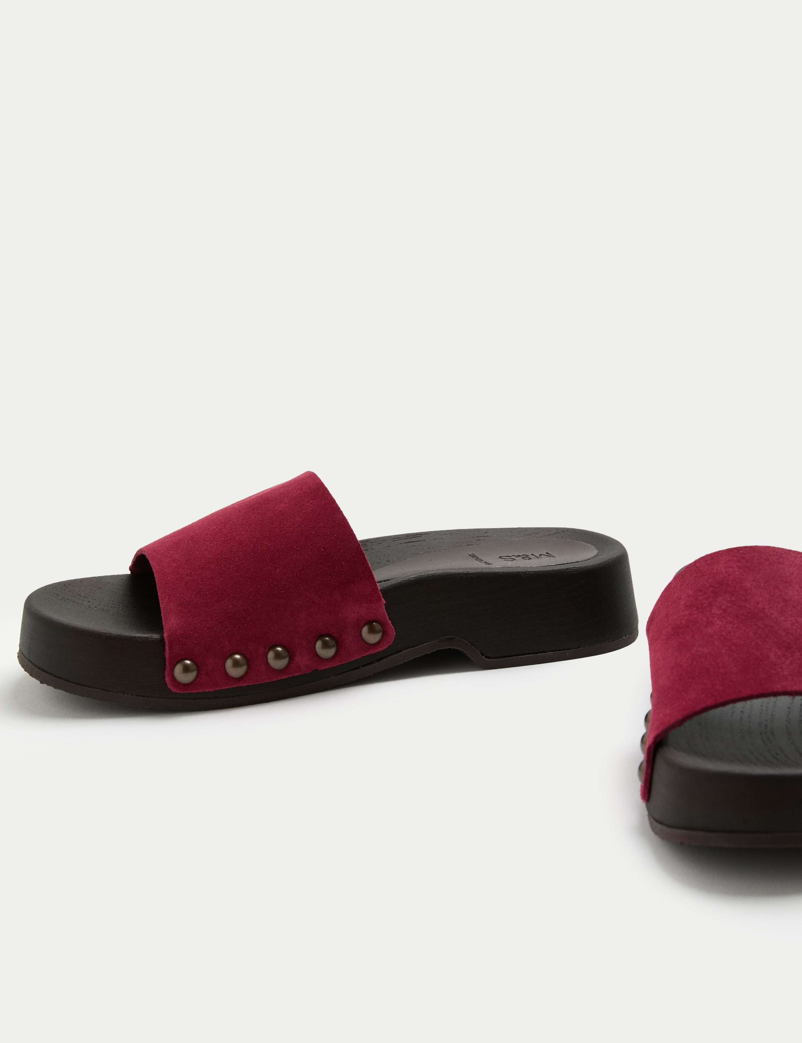 Suede Platform Open Toe Clogs 3 of 3
