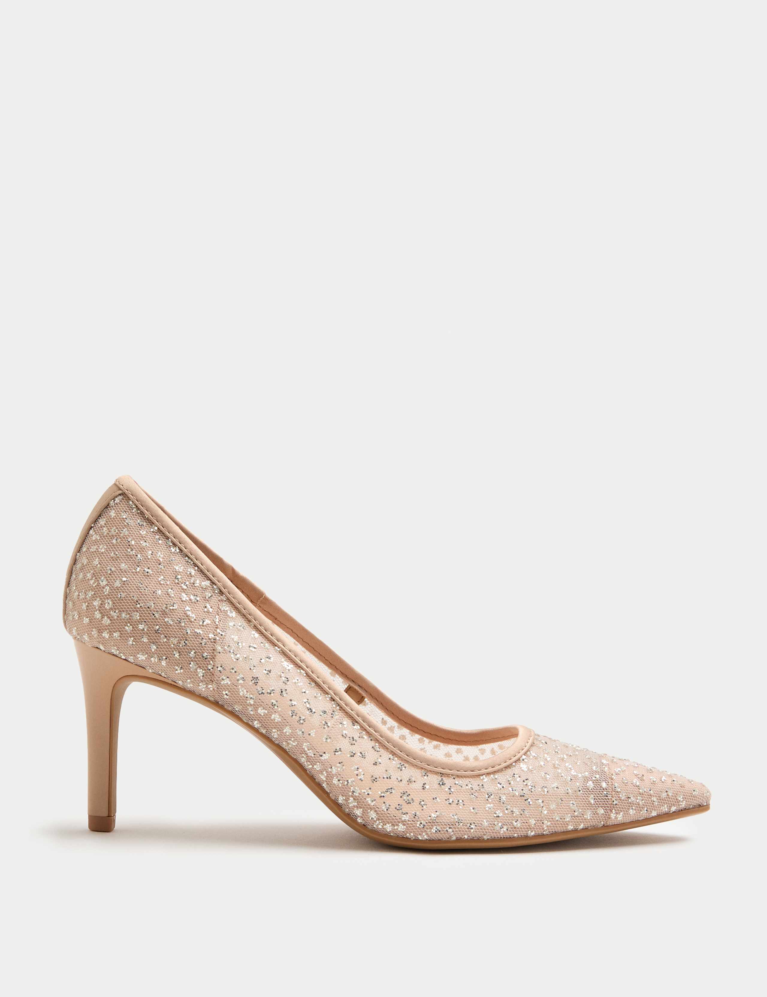 Wide Fit Sparkly Pointed Toe Court Shoes 2 of 3