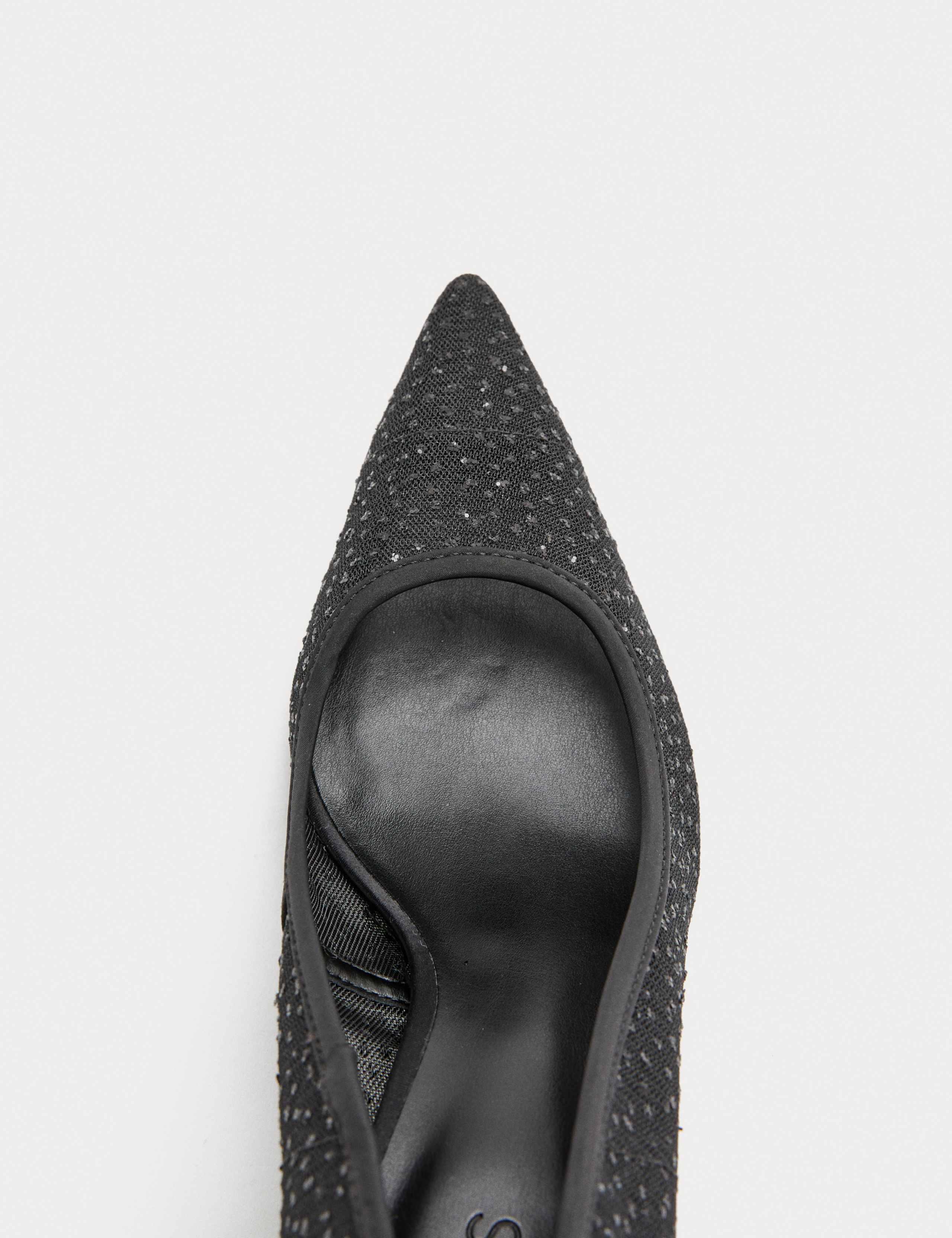 Wide Fit Sparkly Pointed Toe Court Shoes 3 of 3