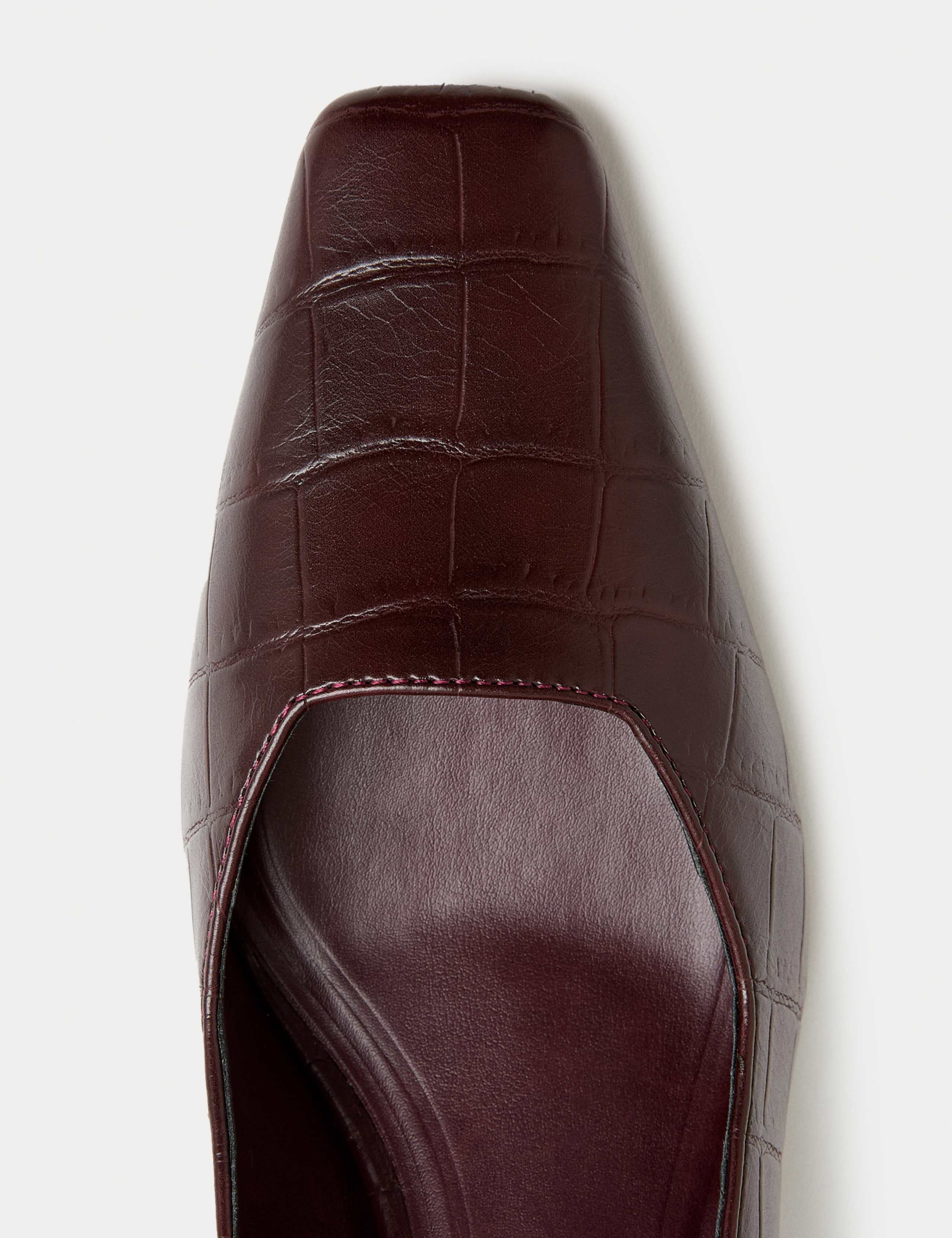 Croc Kitten Heel Chisel Toe Court Shoes 3 of 3