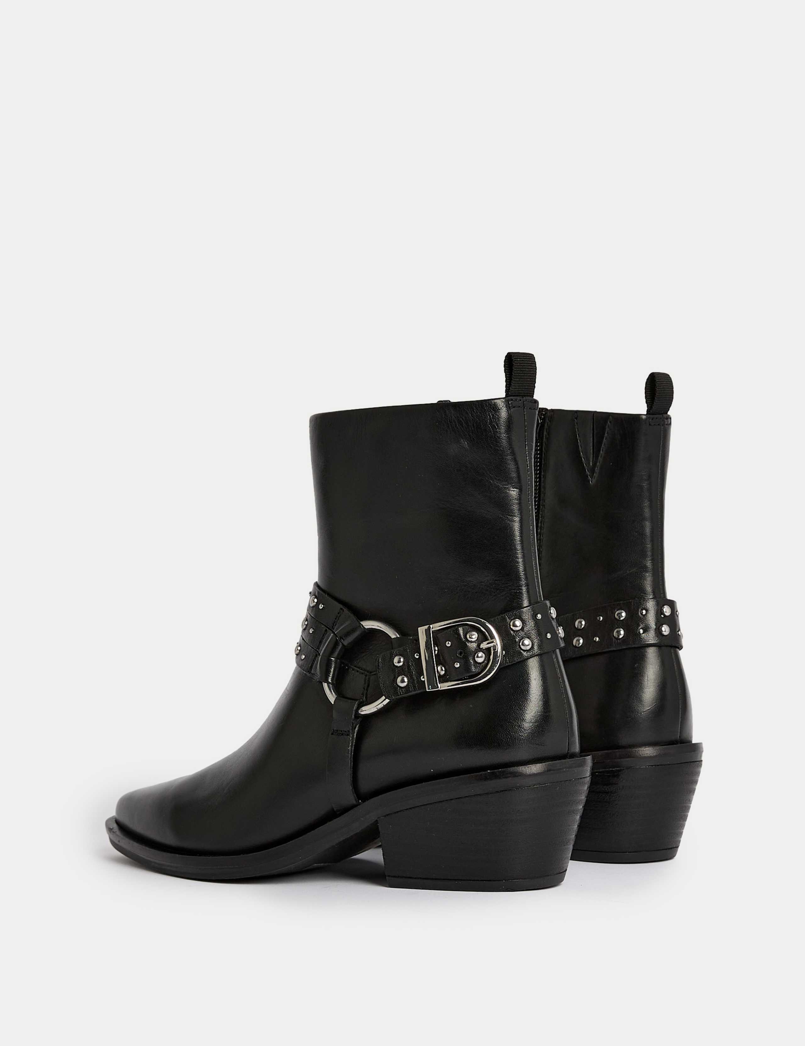 Leather Block Heel Ankle Boots 3 of 3